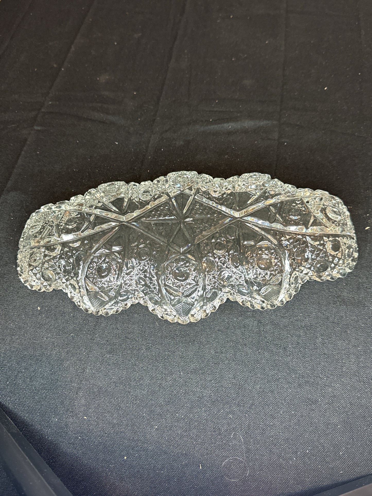 Crystal Serving Dish Celery Dish Clear Glass 11.25"