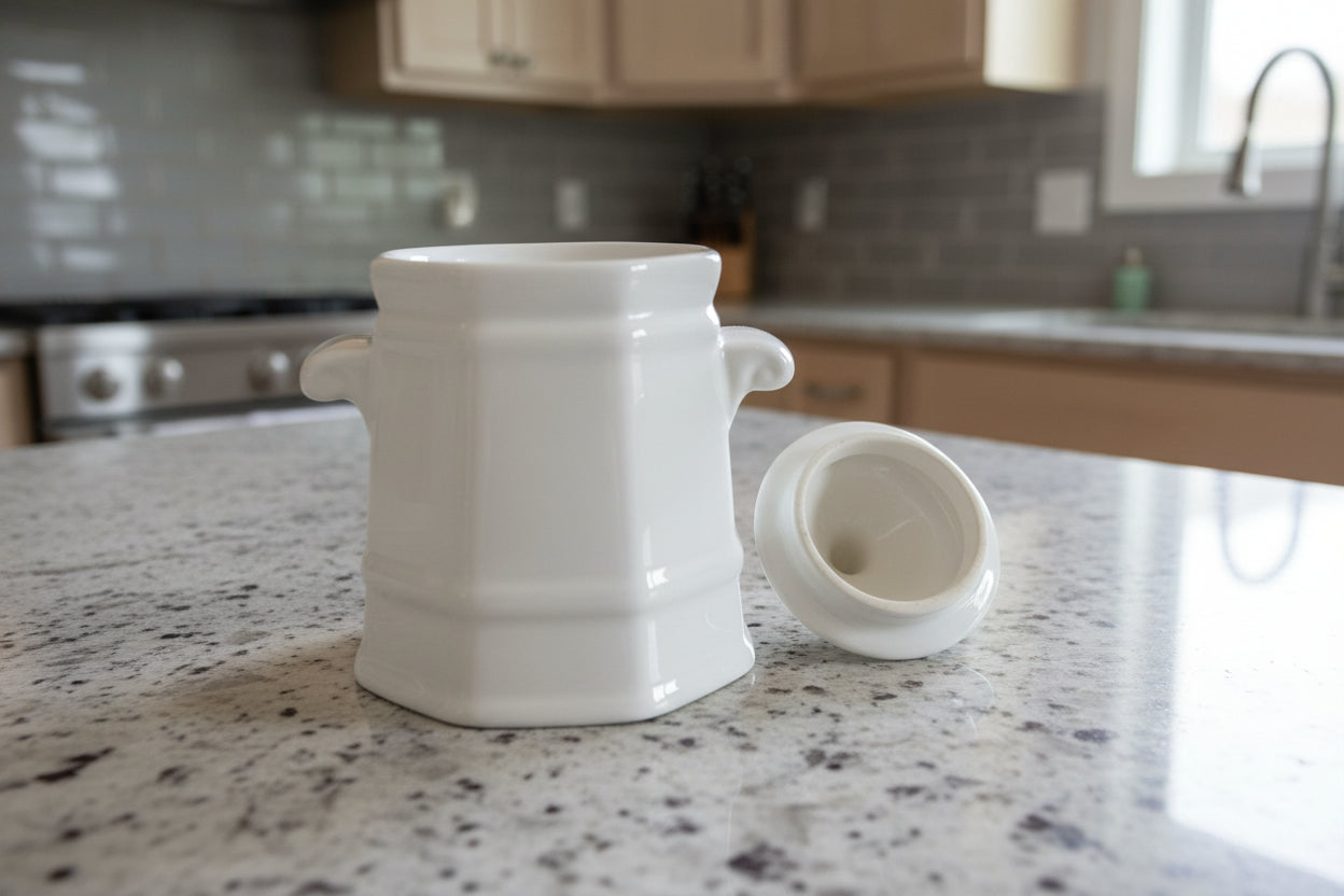 Vintage Pfaltzgraff Heritage White Stoneware Creamer and Sugar Bowl w/ Lid