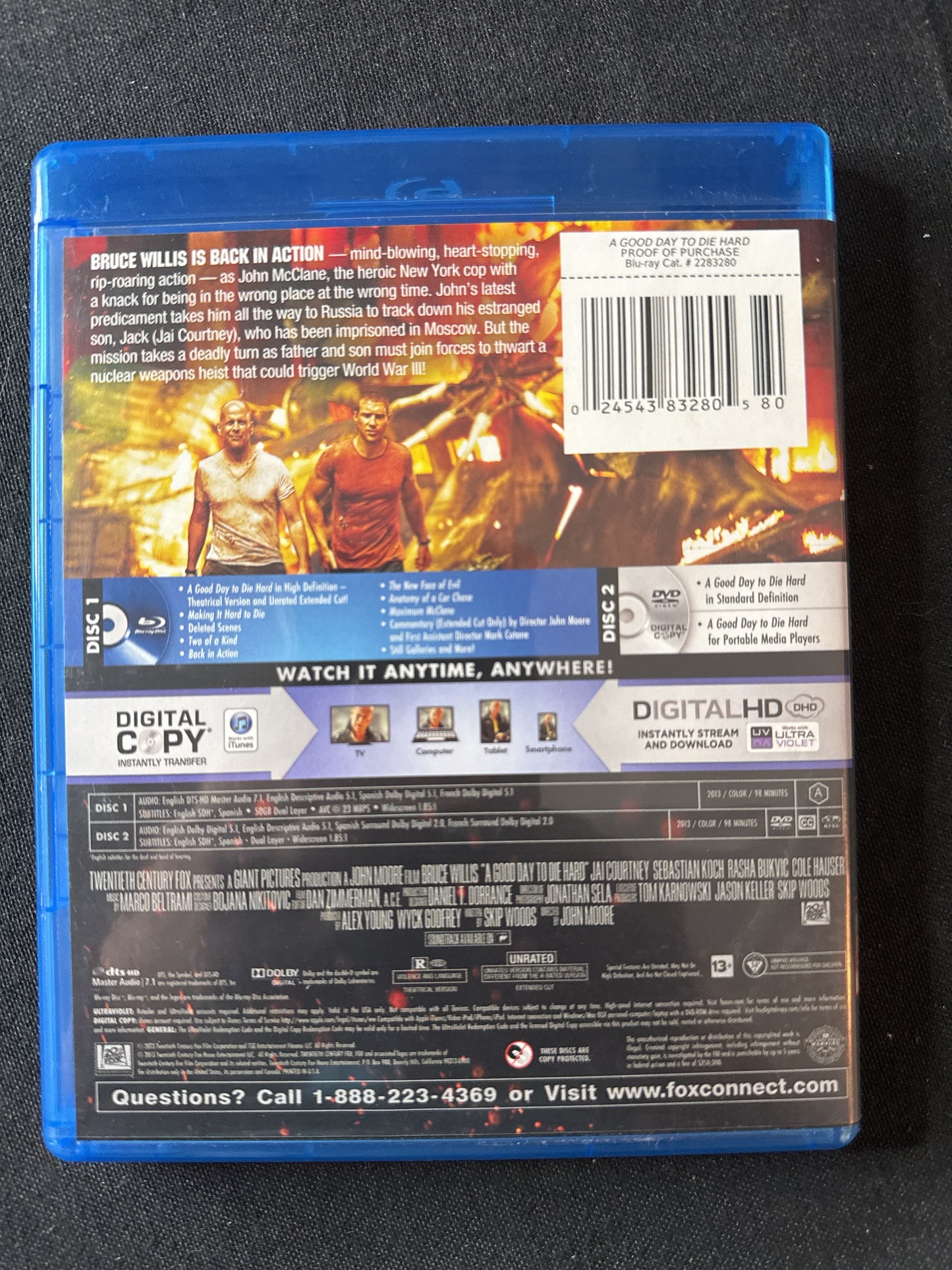 A Good Day to Die Hard Extended Cut Blu-Ray & DVD