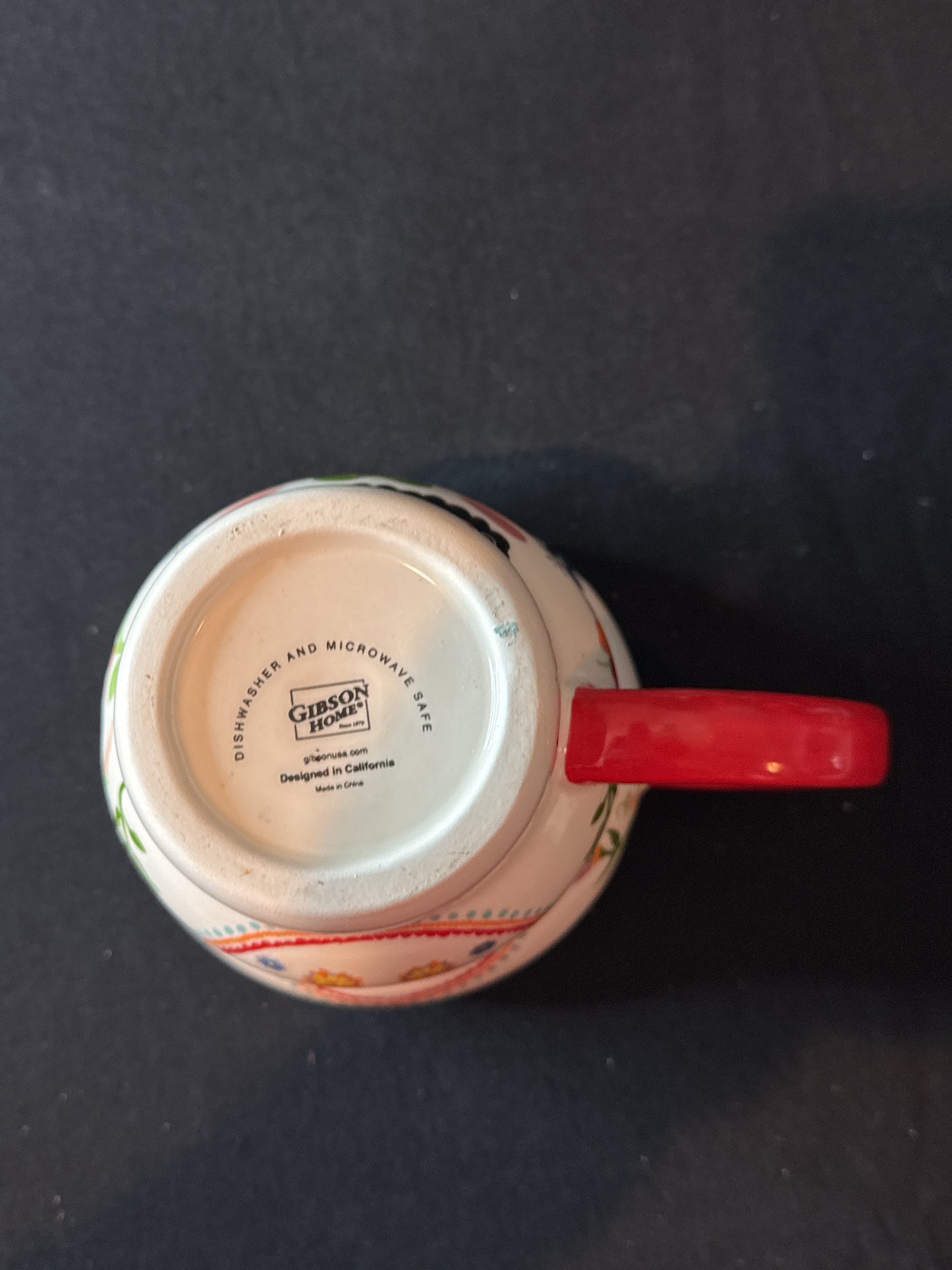 Gibson Home Day Of The Dead Skull Coffee Cup Mug 25oz Multi-Colored W/ Yellow Interior