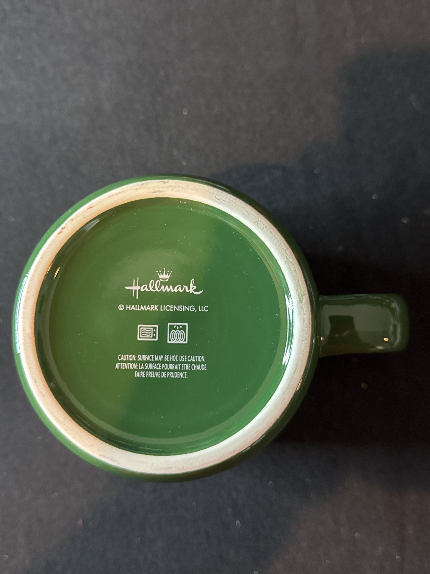 Vintage Hallmark Large Green & White Pine Tree Themed Coffee Cup Mug 4" Tall