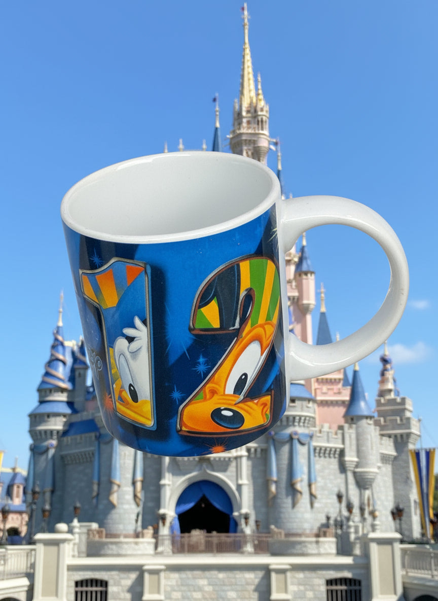 Jerry Leigh Disney 2012 Orlando FL Mickey Donald Pluto Goofy Coffee Mug Cup