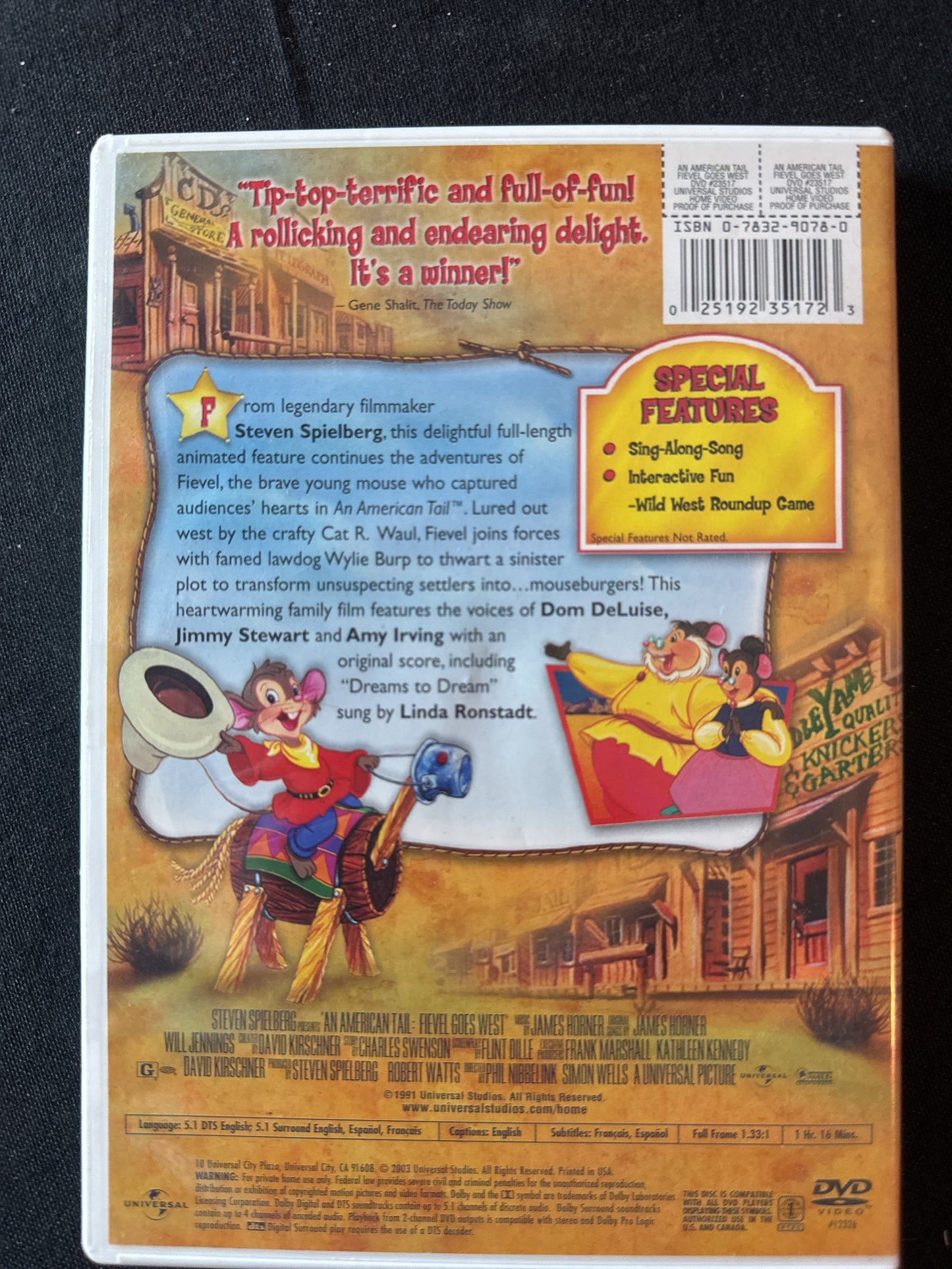 An American Tail Fievel Goes West DVD