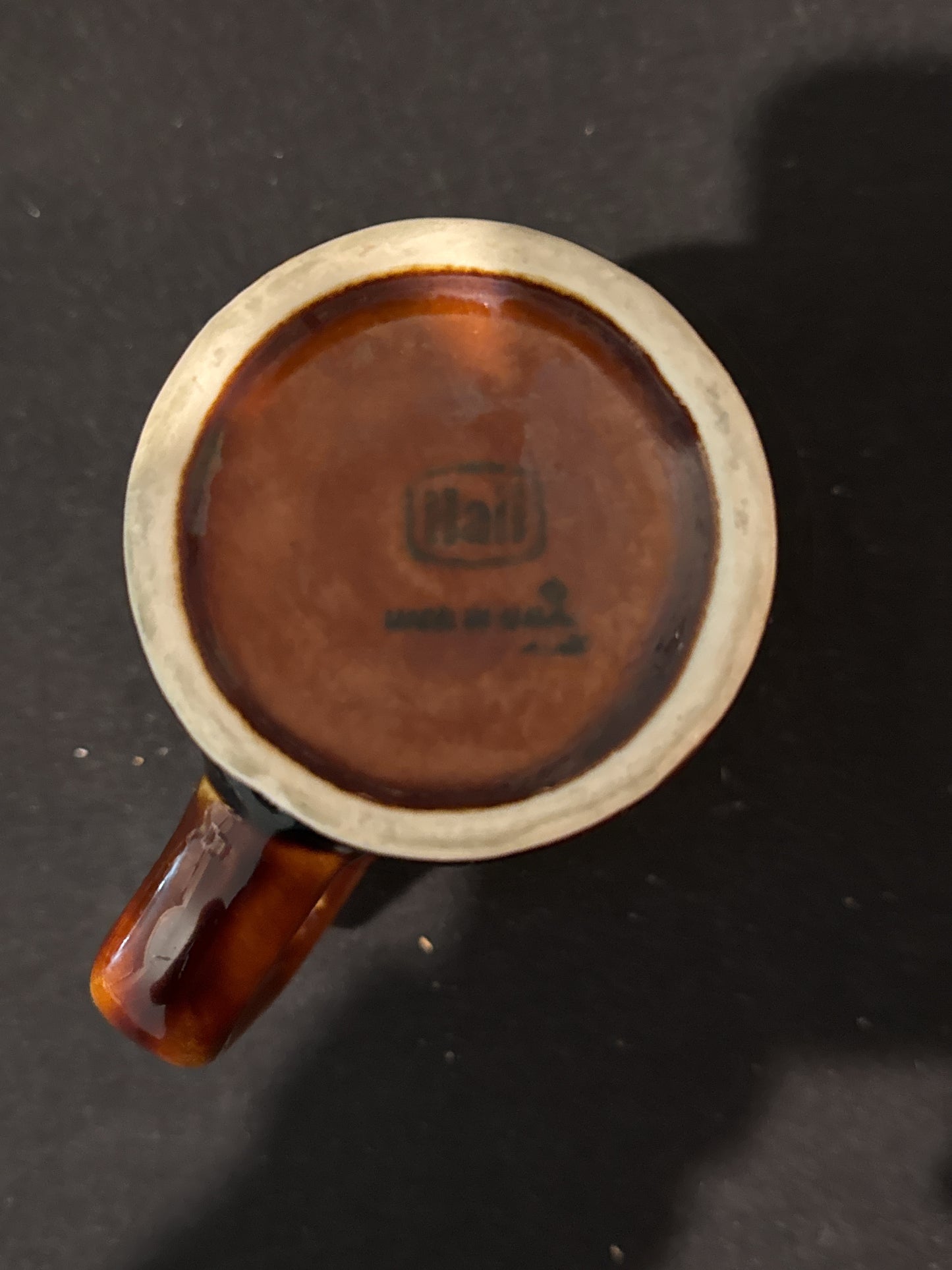 Vintage Hall Made in USA 1318 Brown Glaze Coffee Mug Cup Industrial Strength 4.5" Tall