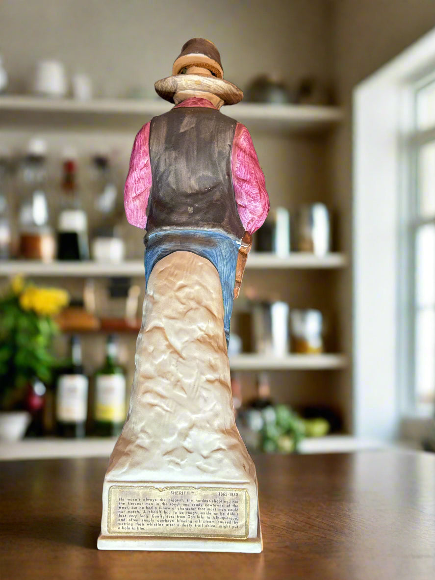 1969 Lionstone Whiskey Decanter Sheriff, Western 14" EMPTY