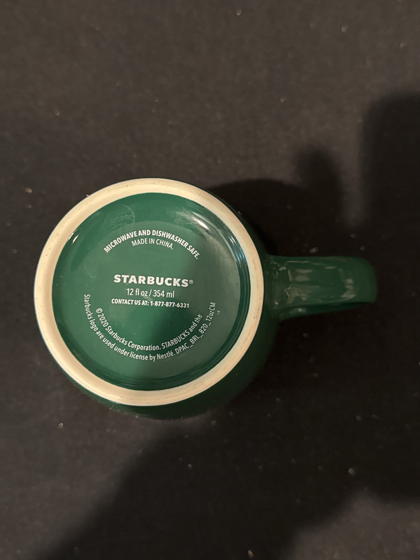 Vintage 2020 Starbucks Green Mermaid Logo 20oz 4" Tall White Interior