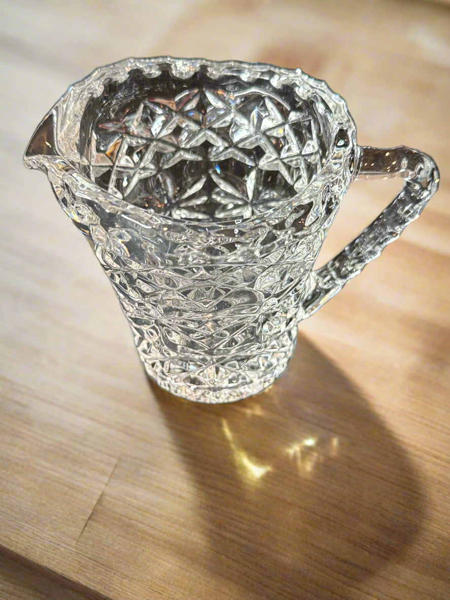 1980s Shamrock Creamer 24% Lead Crystal 4" Excellent Condition