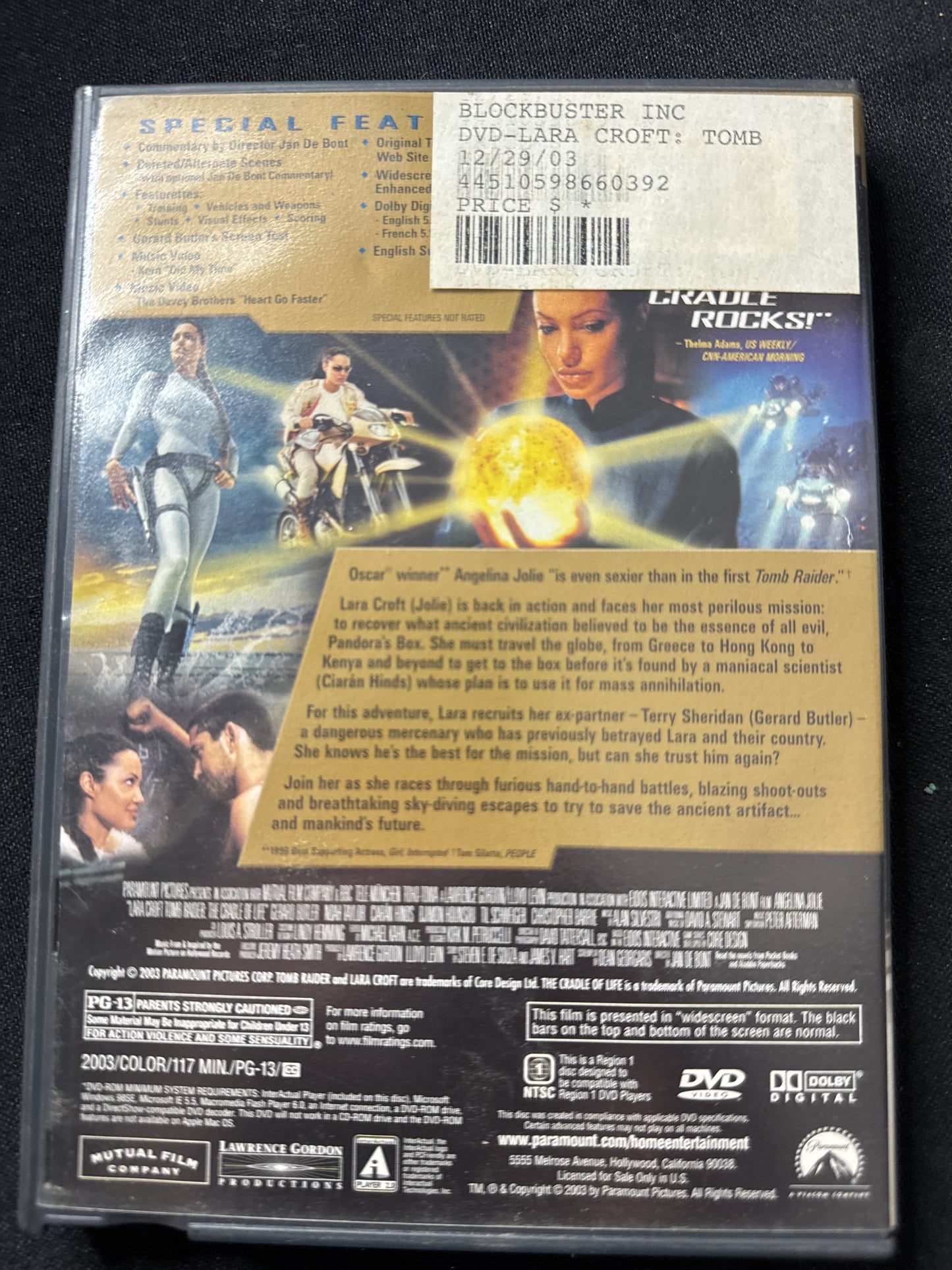 Lara Croft Tomb Raider The Cradle of Life DVD