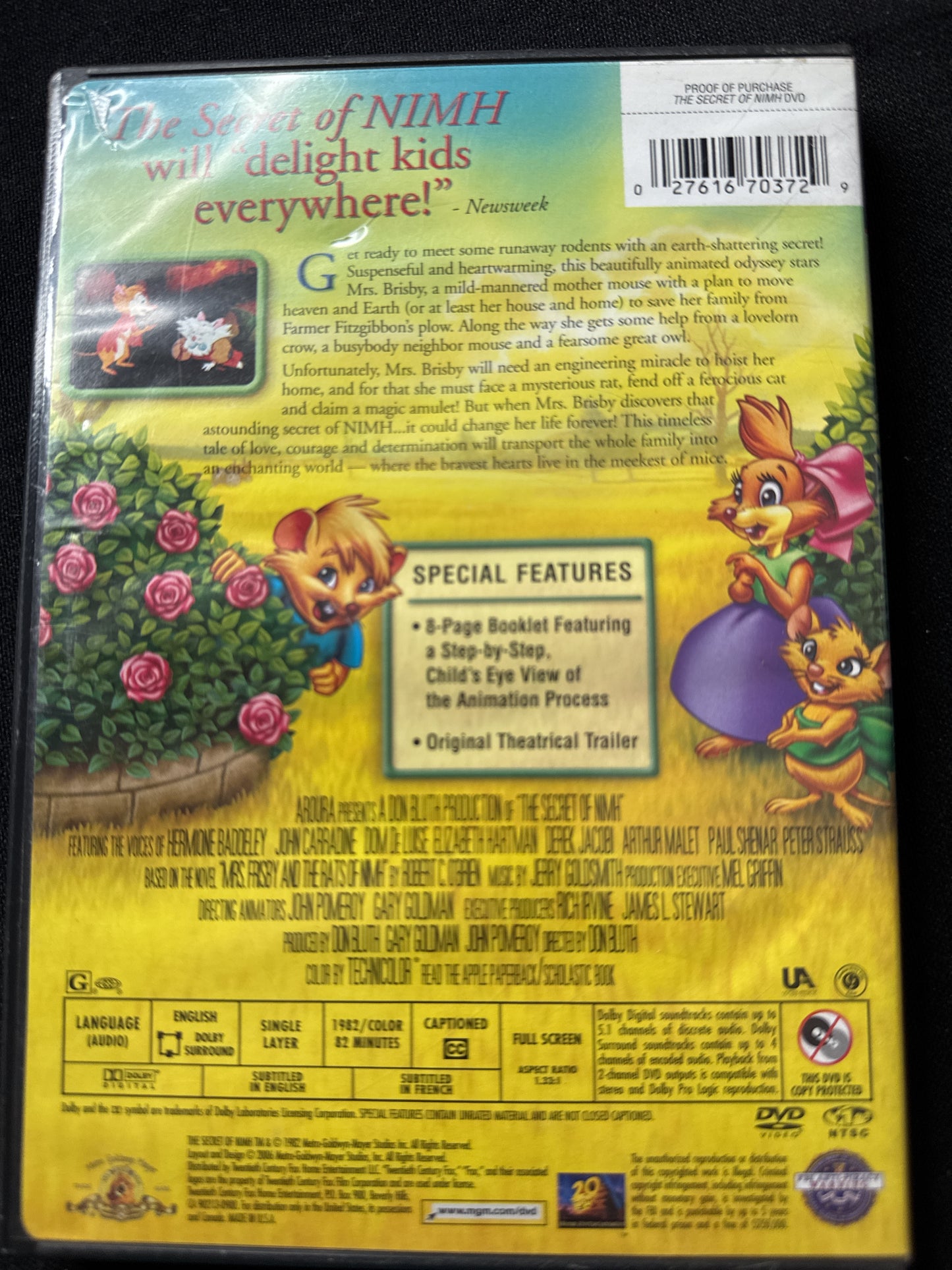 The Secret of Nimh DVD