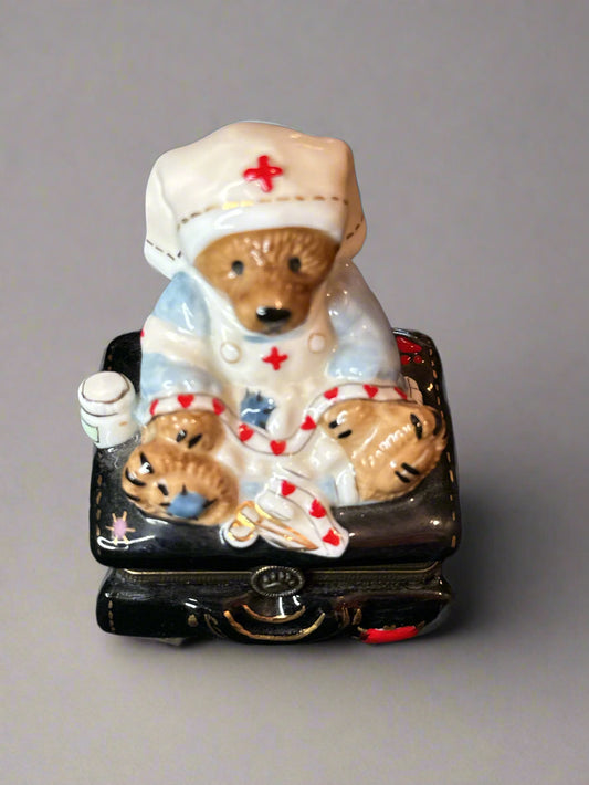 Boyds Bear Porcelain Keepsake Trinket Box Clara the Nurse PE #2637