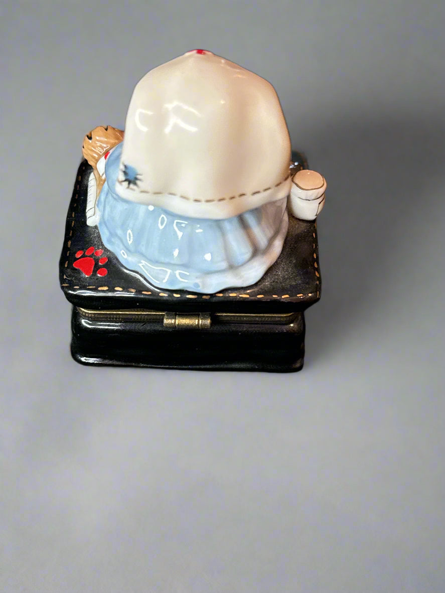 Boyds Bear Porcelain Keepsake Trinket Box Clara the Nurse PE #2637
