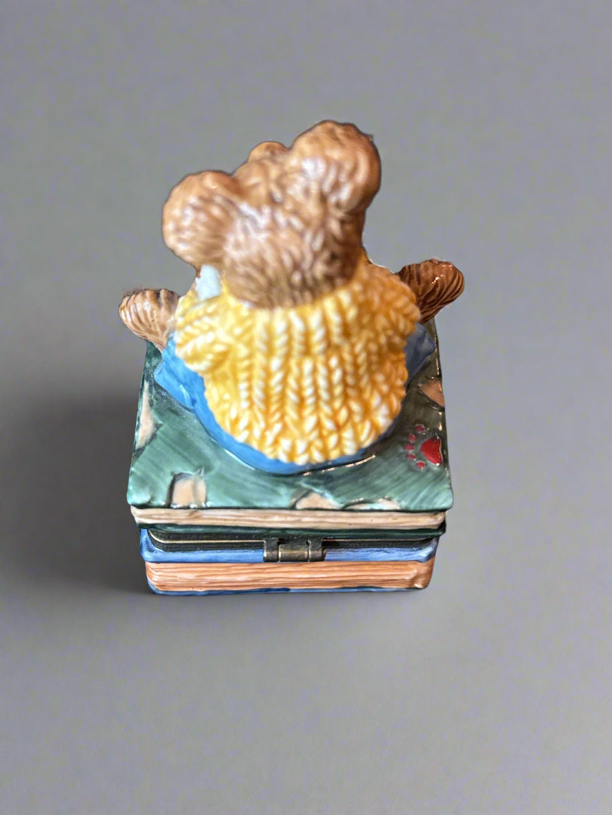 Boyds Bear Keepsake Trinket Box Bearware Potterworks Wilson With Love Sonnets #2E/1863