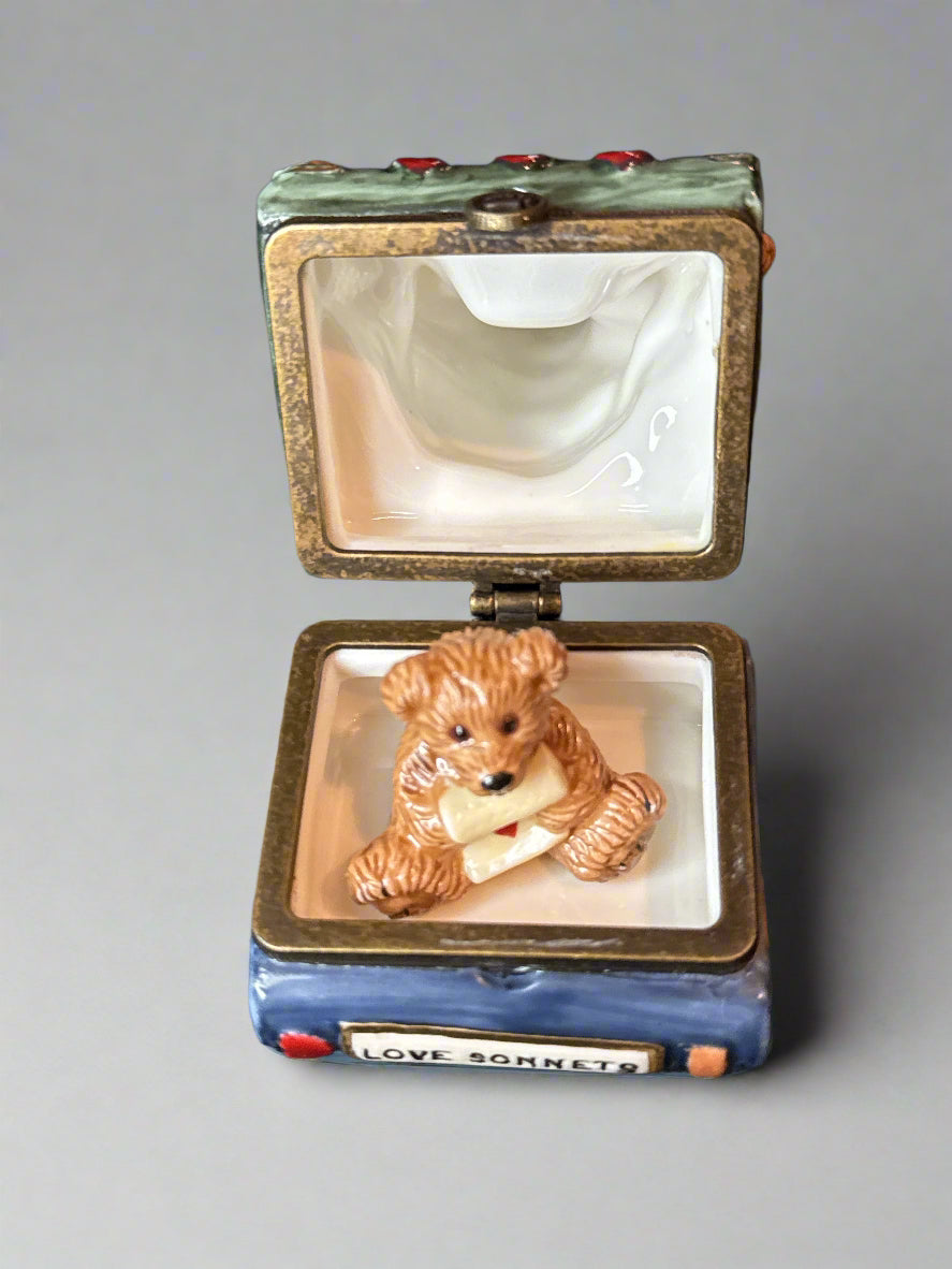 Boyds Bear Keepsake Trinket Box Bearware Potterworks Wilson With Love Sonnets #2E/1863