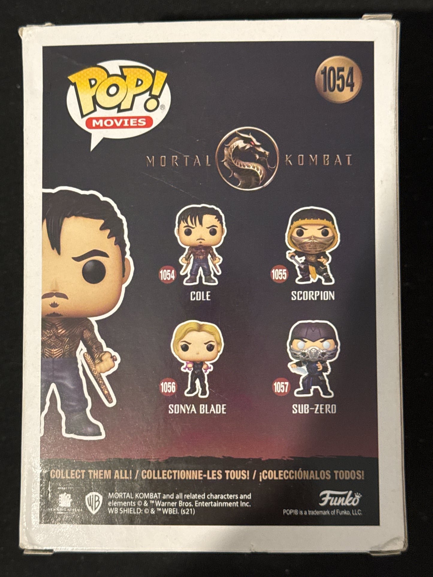 Funko Pop! Movies Mortal Kombat Cole Vinyl Figure #1054 New in Box