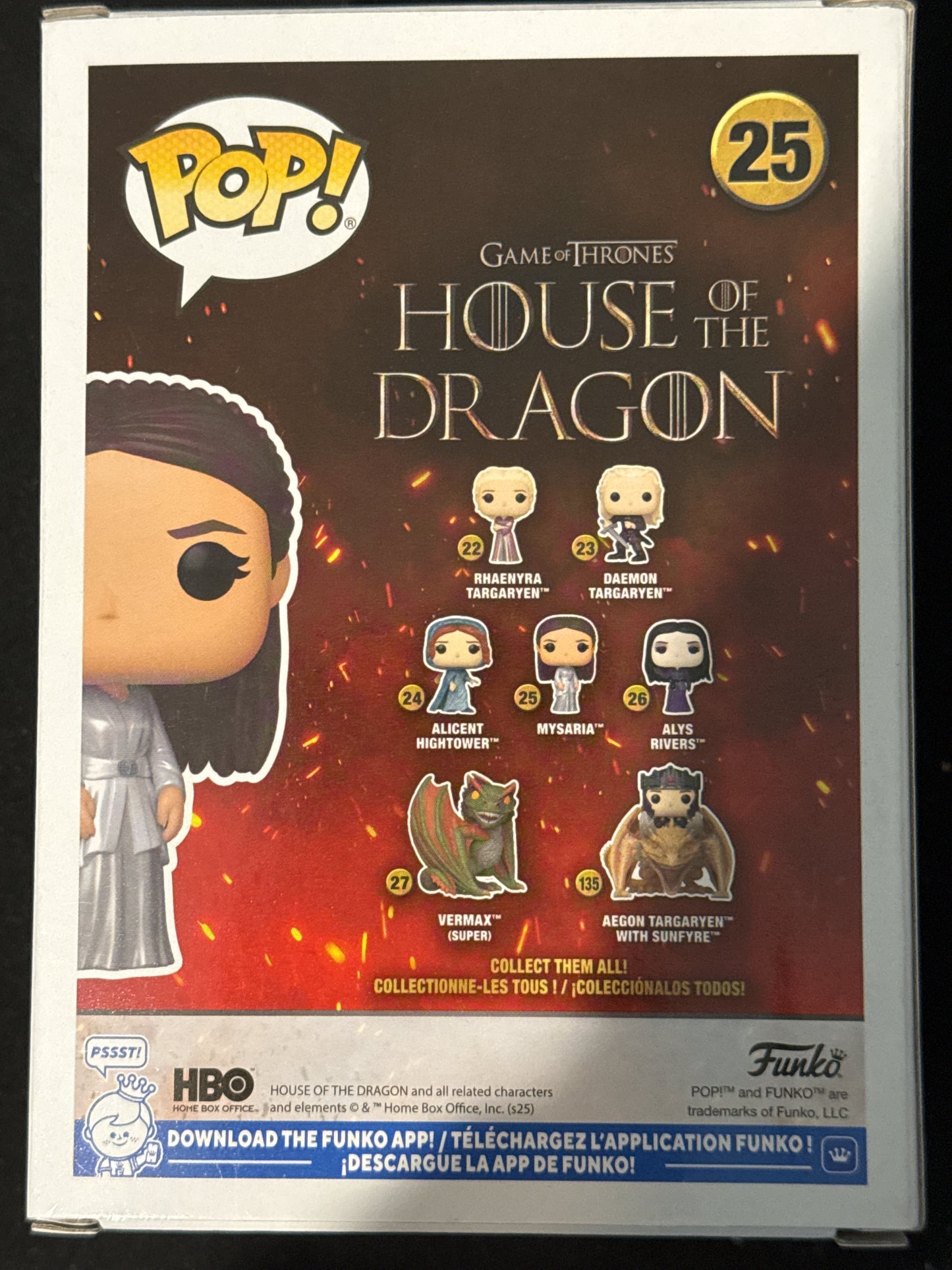 Funko Pop! House of the Dragon Mysaria Vinyl Figure #25 New in Box