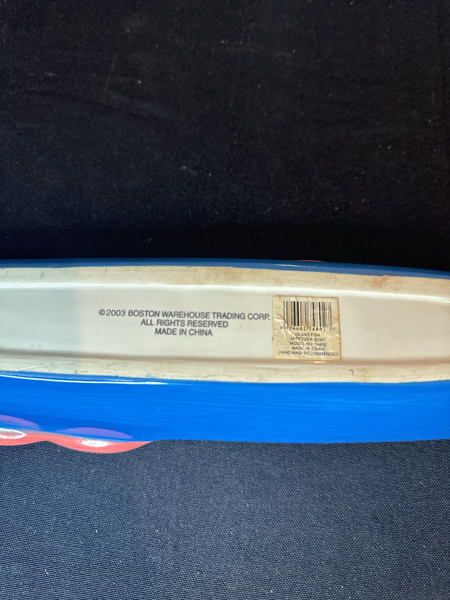 Ceramic Fish Serving Dish: Snacks Appetizers Olives Boston Warehouse Trading Corp. 2003