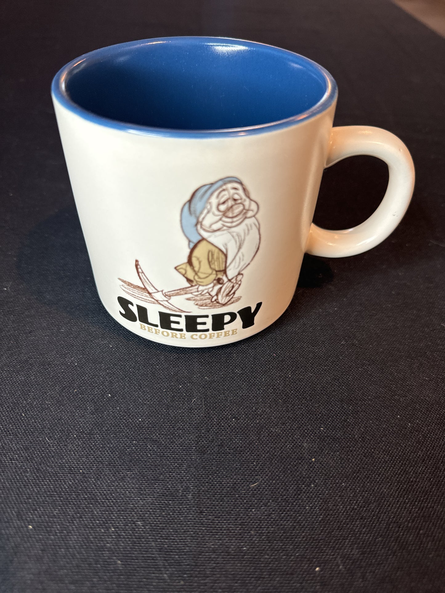 Vintage Dwarf Sleepy "Before Coffee" Hallmark Disney Mug 12oz