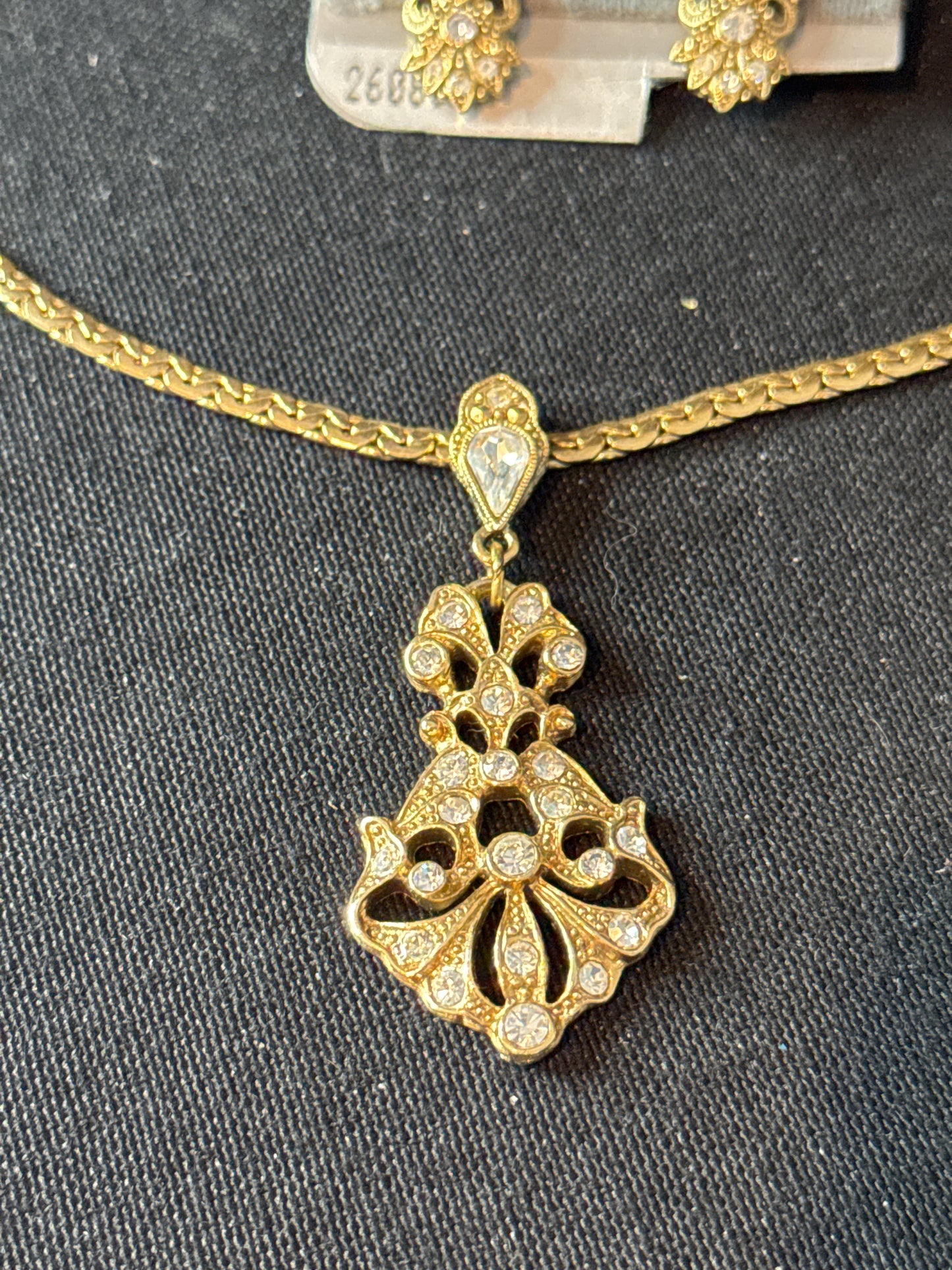1928 Jewelry Crystal Nanette Drop Earrings & Necklace