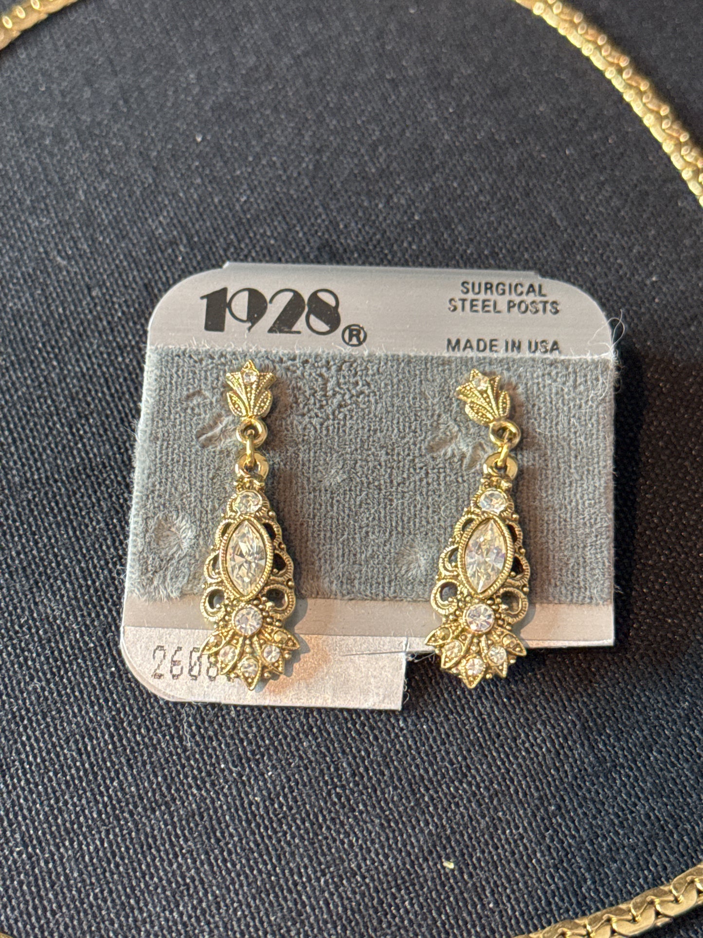 1928 Jewelry Crystal Nanette Drop Earrings & Necklace