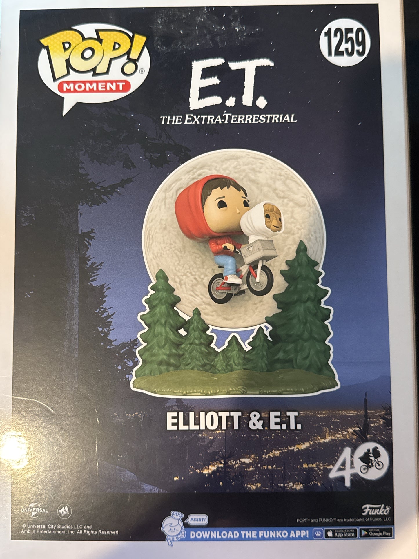 Funko Pop! Moment Elliott & E.T. Vinyl Figure Large #1259 Glows in Dark New in Box