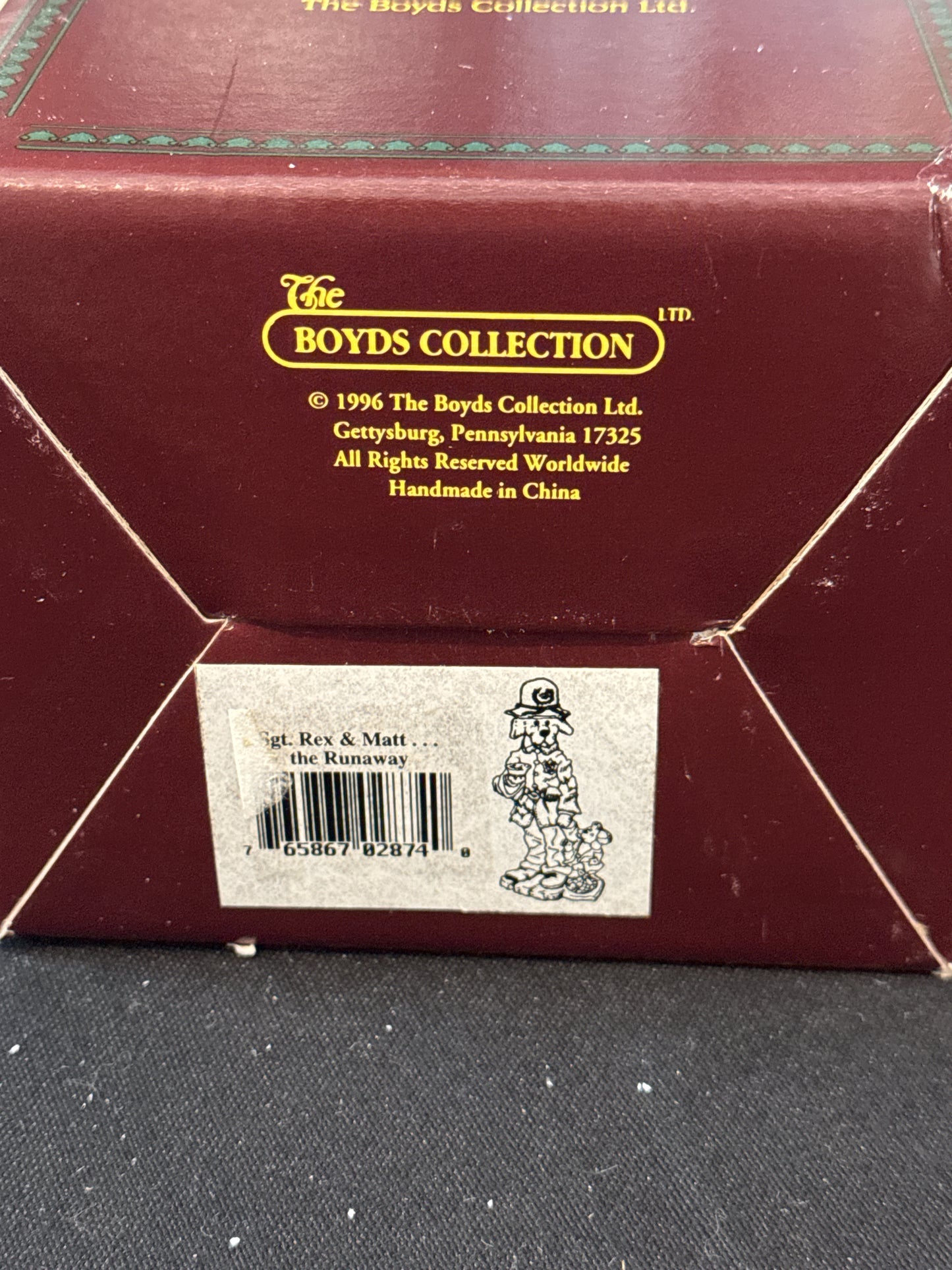 Boyds Bears & Friends #2874 Sgt. Rex & Matt...The Runaway 1996 w/ Box