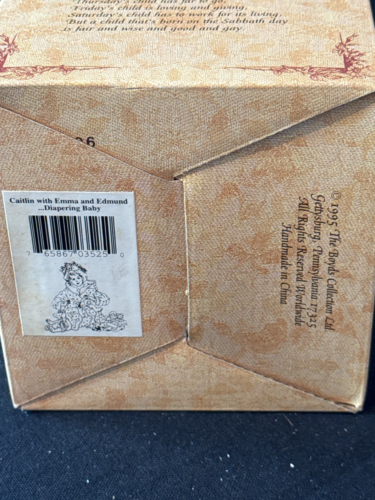 Boyds Yesterday's Child Caitlin with Emma and Edmund Diapering Baby #3525-01 w/ Box
