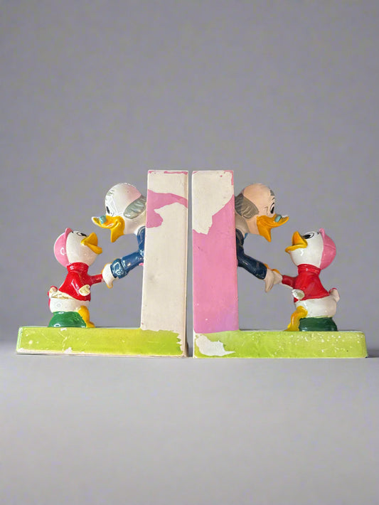Vintage 1961 Disney's Ludwig Von Drake Ceramic Bookends