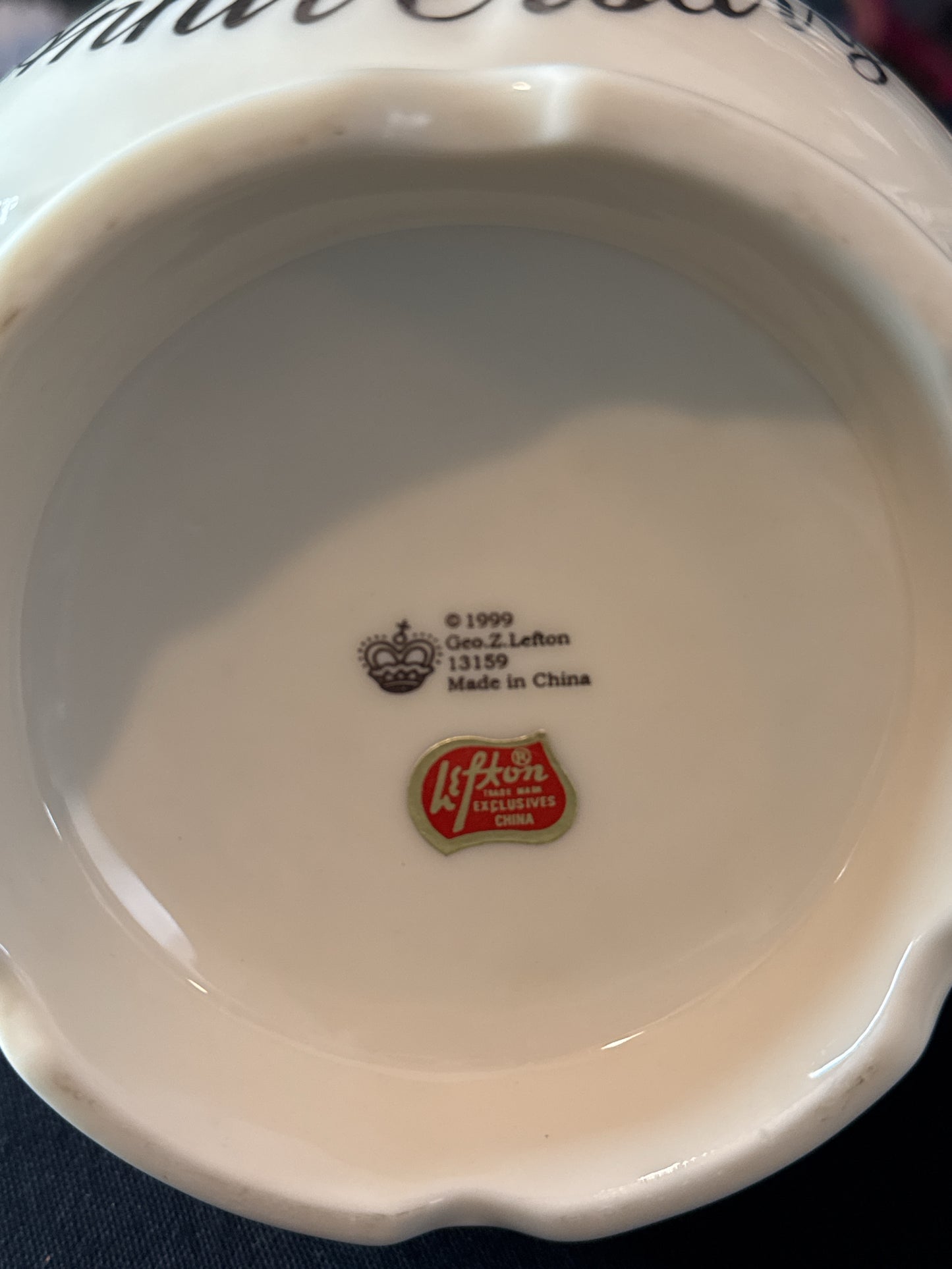 Lefton 25th Anniversary Teapot Bells Ribbons Flowers Embossed Pattern Never Used