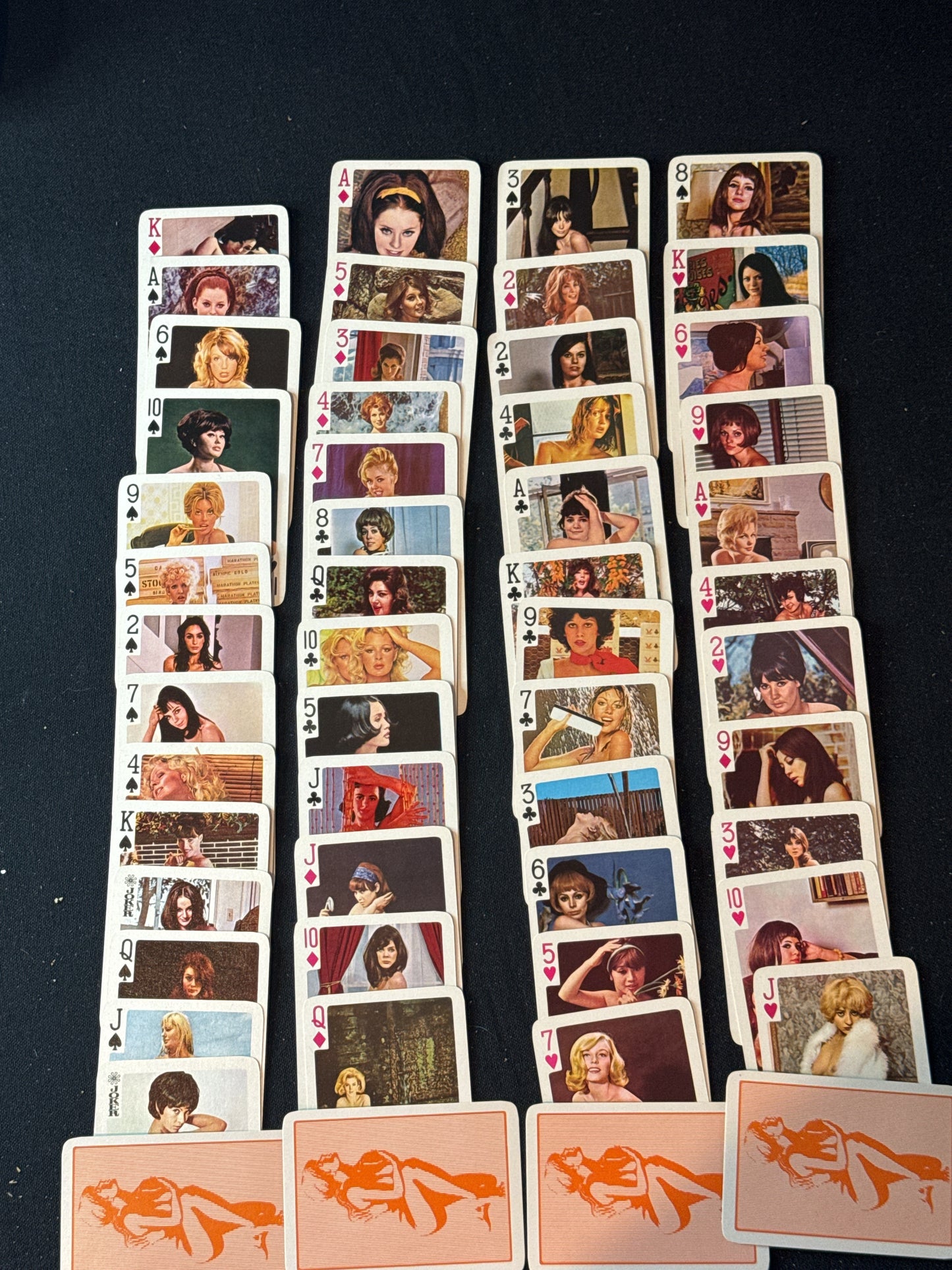 World Beauty Nude Playing Cards Mid Century Women Full Deck 54 Cards 2 Jokers New Old Stock