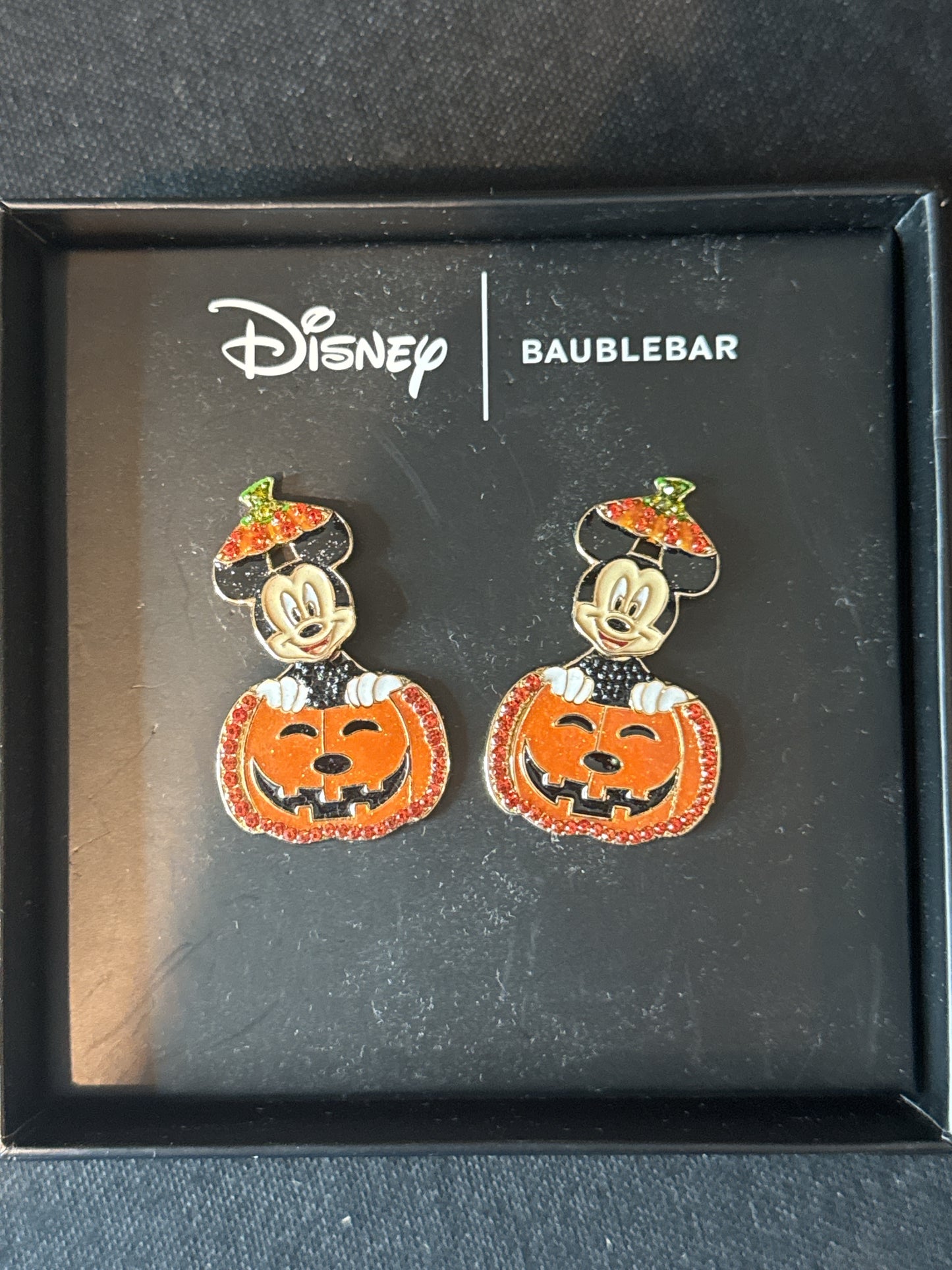 Disney Baublebar Mickey Mouse Pumpkin Halloween Earrings New in Box