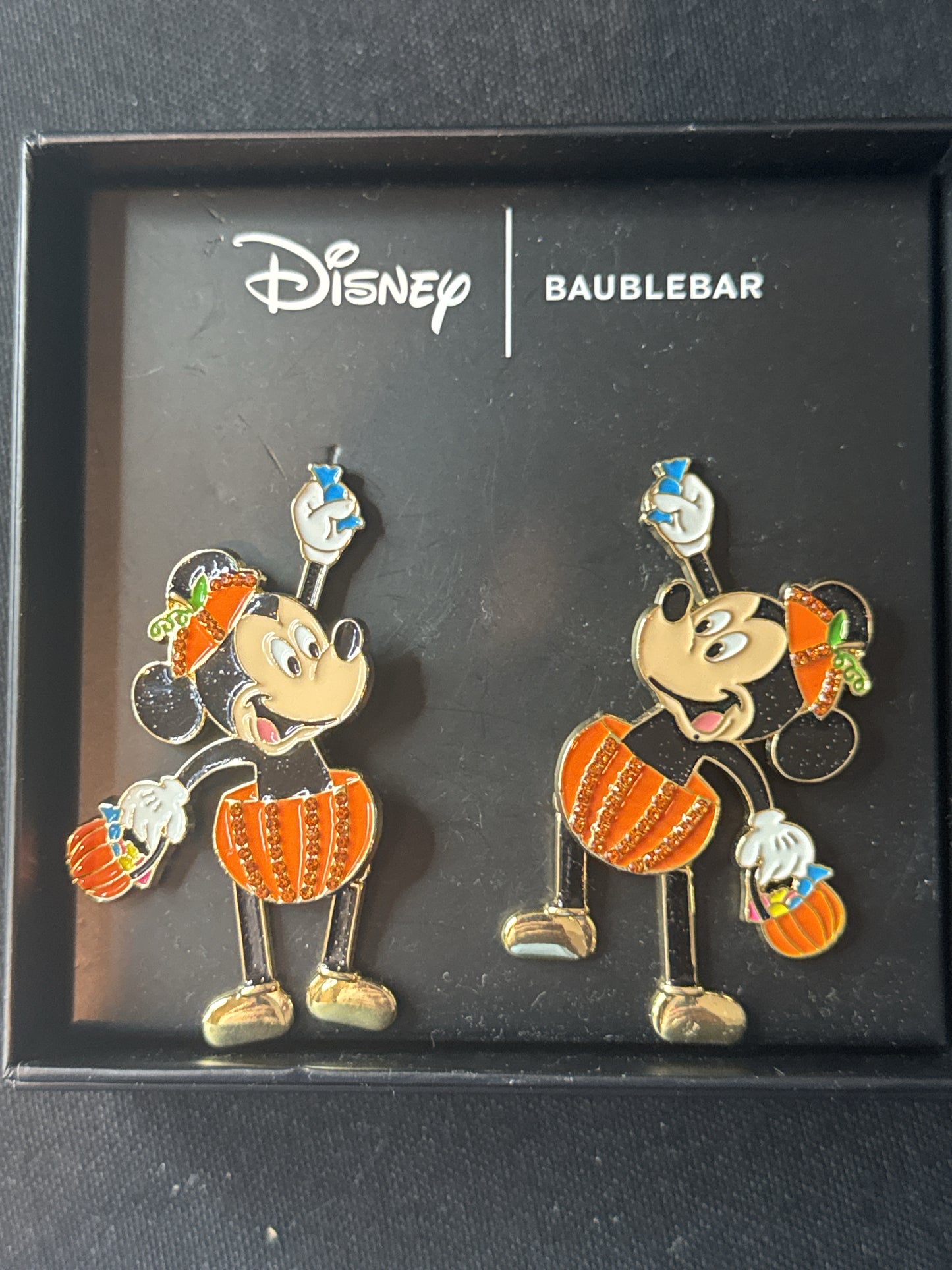 Disney Baublebar Mickey Mouse Pumpkin Dangle Earrings New in Box