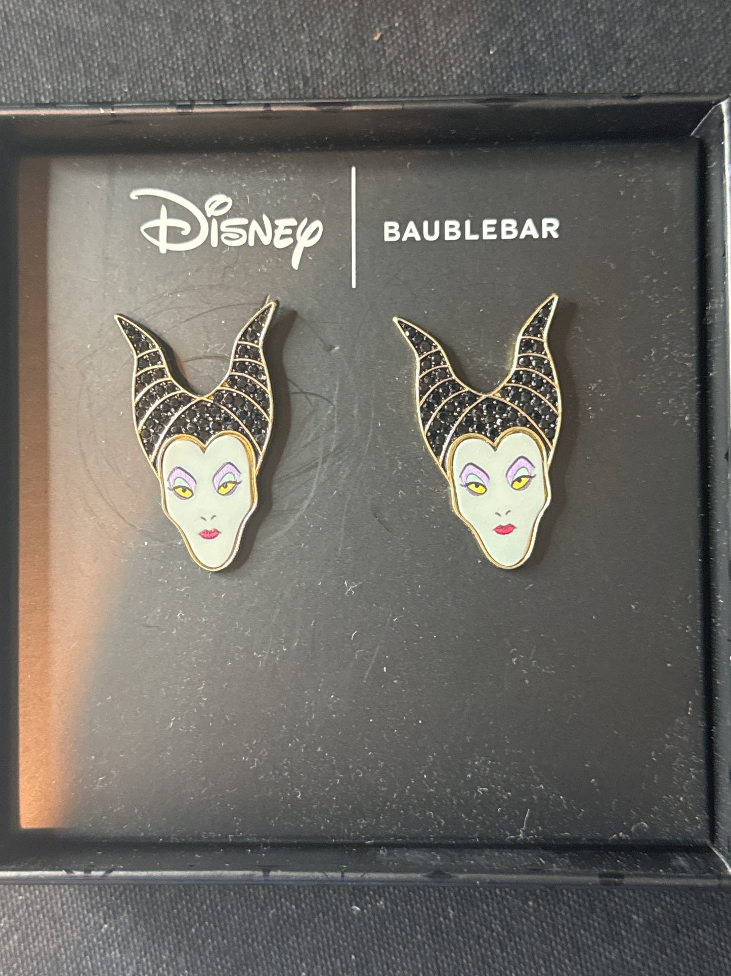 Disney Baublebar Maleficent Halloween Earrings New in Box