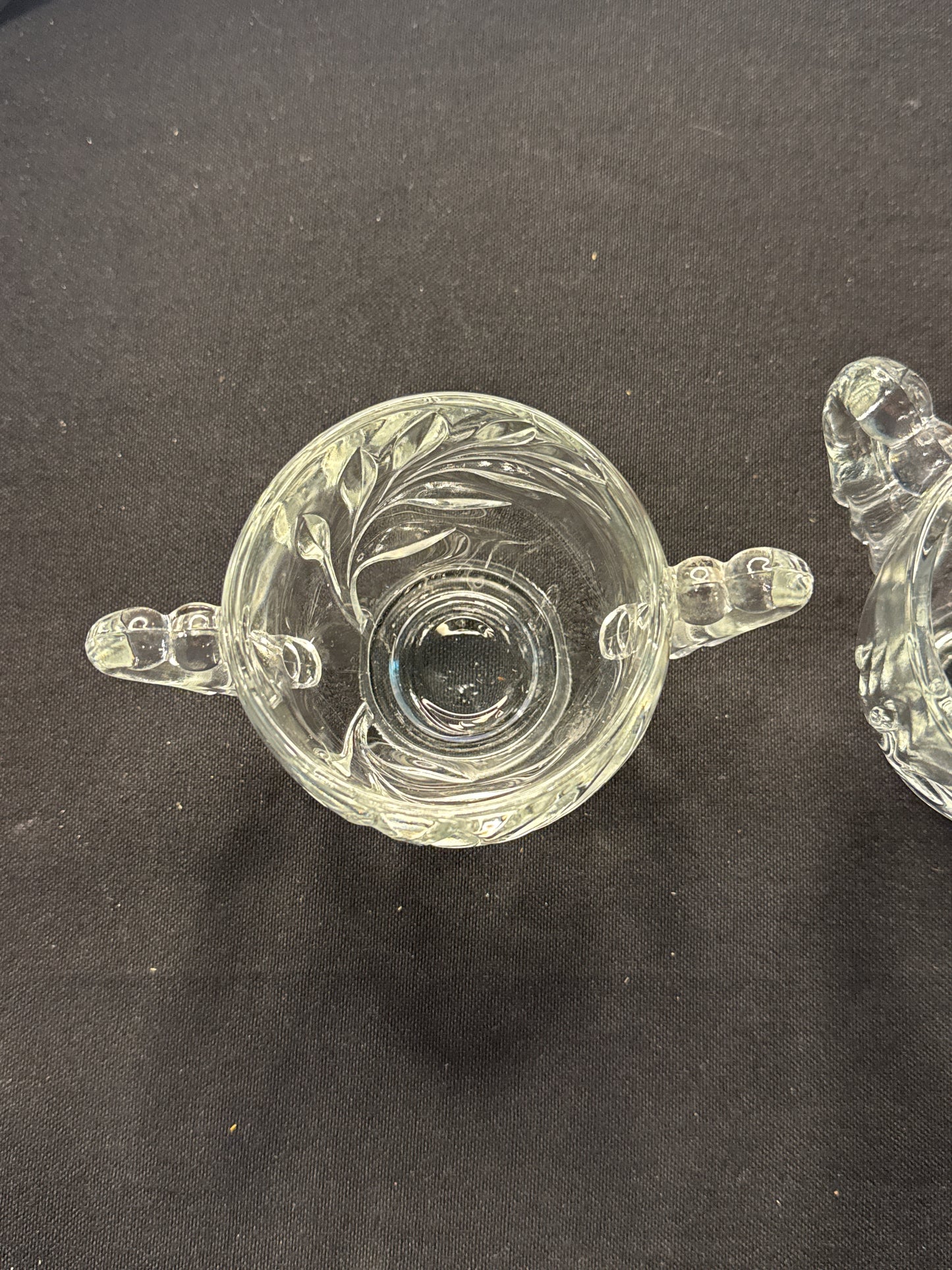 Vintage Indiana Glass Willow Clear Creamer and Sugar Set USA