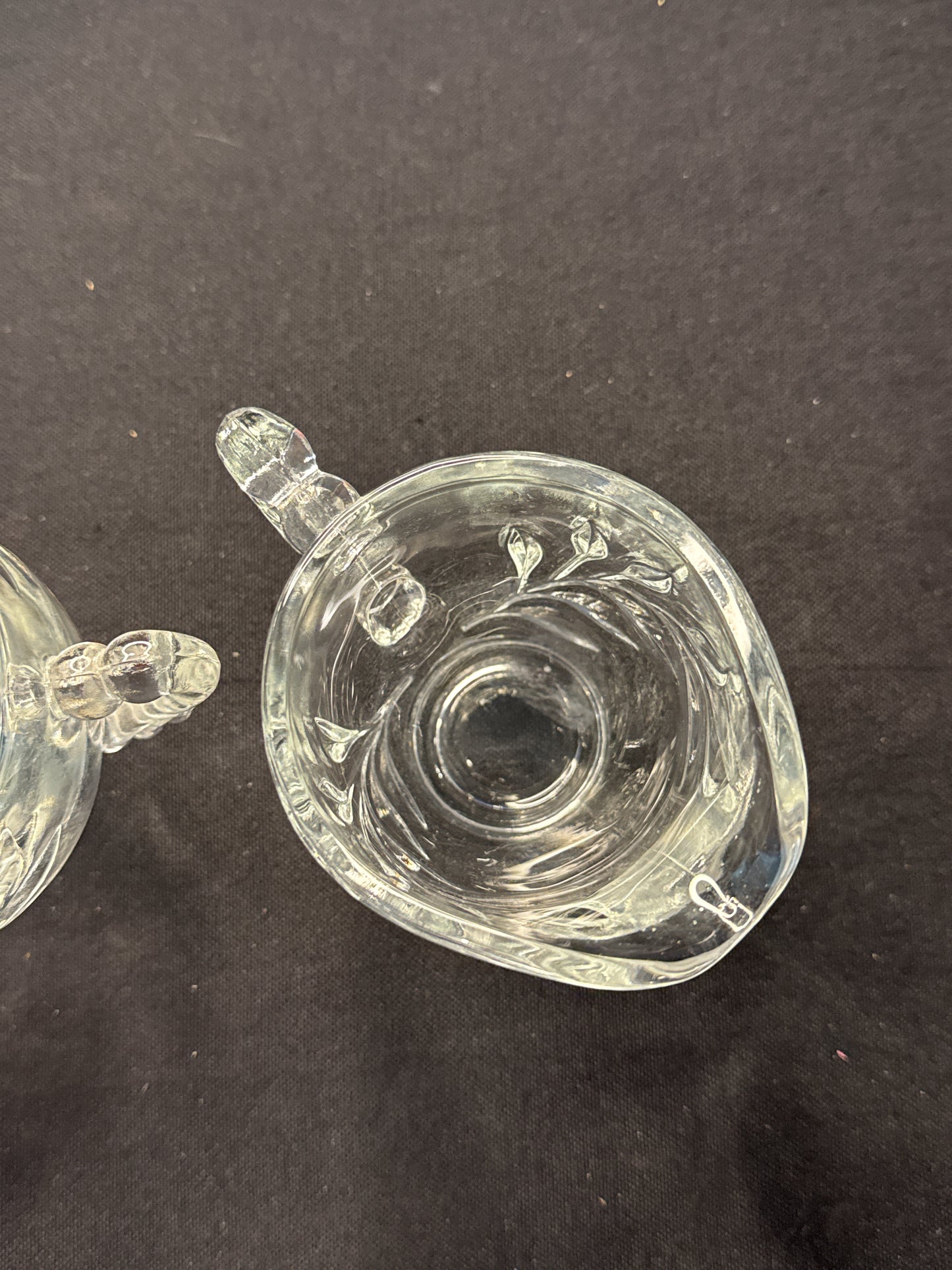 Vintage Indiana Glass Willow Clear Creamer and Sugar Set USA