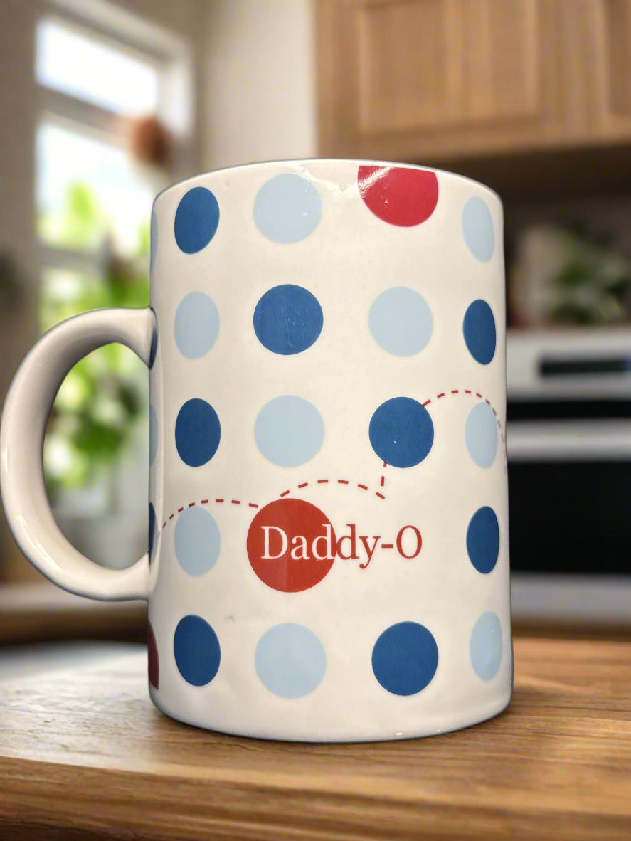 Starbucks Coffee Mug Cup 2004 Daddy-O Home Run Baseball Polka Dot 16oz Dad Gift