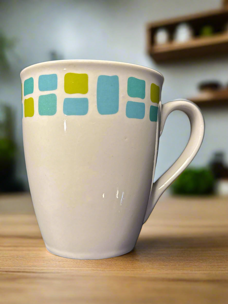 Vintage New Old Stock Royal Norfolk 12oz Coffee Mug Cup Green Blue