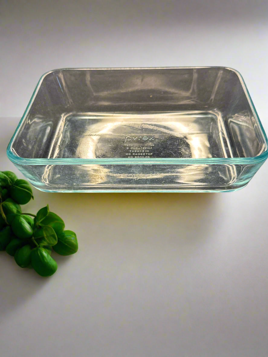 Vintage Pyrex #7210 Glass Rectangular Baking Dish 3 Cup 750 ml Clear USA