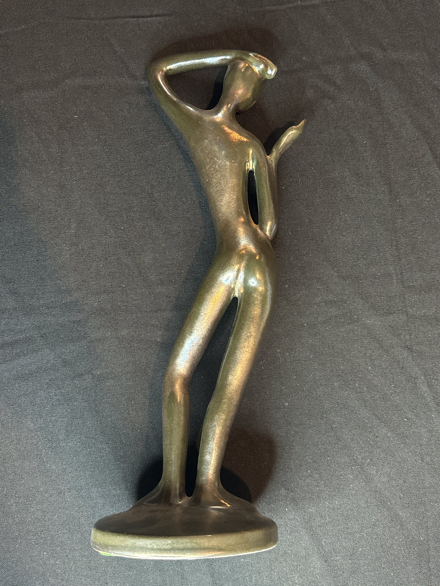 Vintage Hanger Handmade Female Figure Ceramic 2003 Made in USA 15.25" Tall