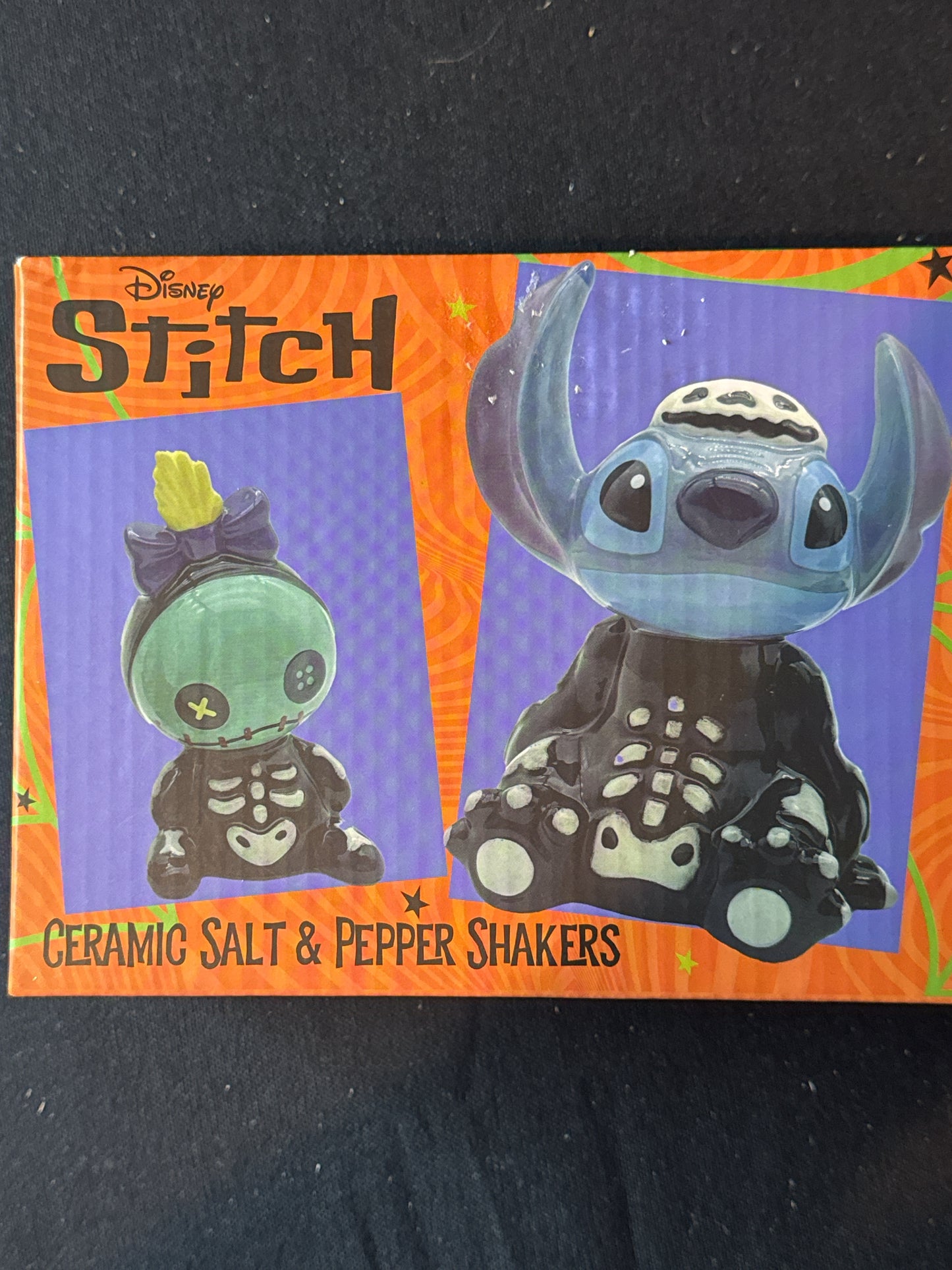 Disney Stitch Ceramic Salt & Pepper Shakers Set New in Box