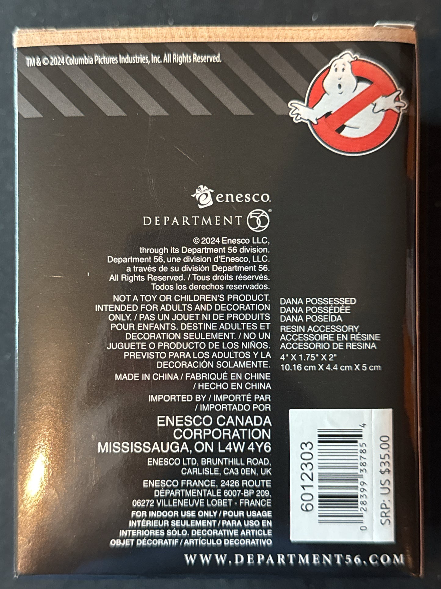 Department 56 Ghostbusters Village Accessories Dana Possessed Figurine 3.8" New in Box