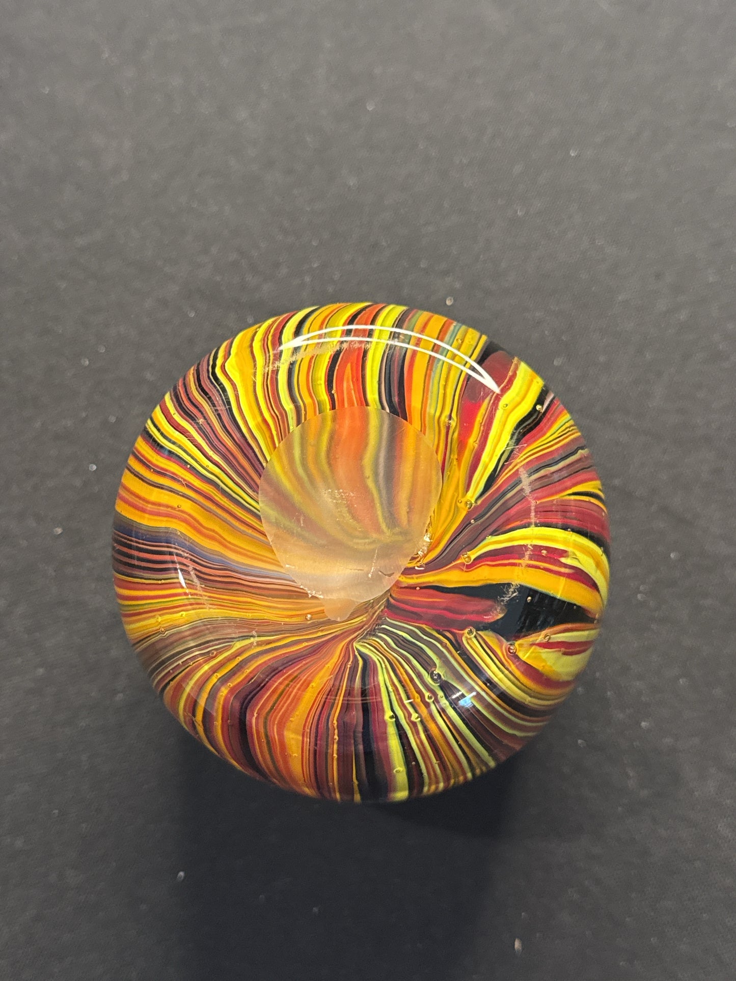 Swirled Missoni For Target Art Glass Vase Reds Yellows Clear Ovals 4" Tall Heavy