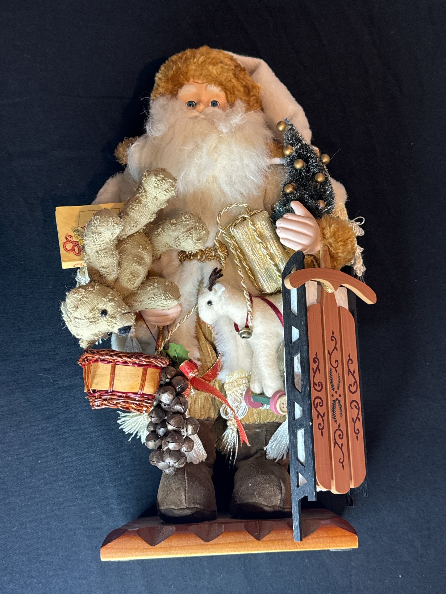 Grandeur Noel 2001 Santa Doll 17" Tall Loaded with Toys EUC