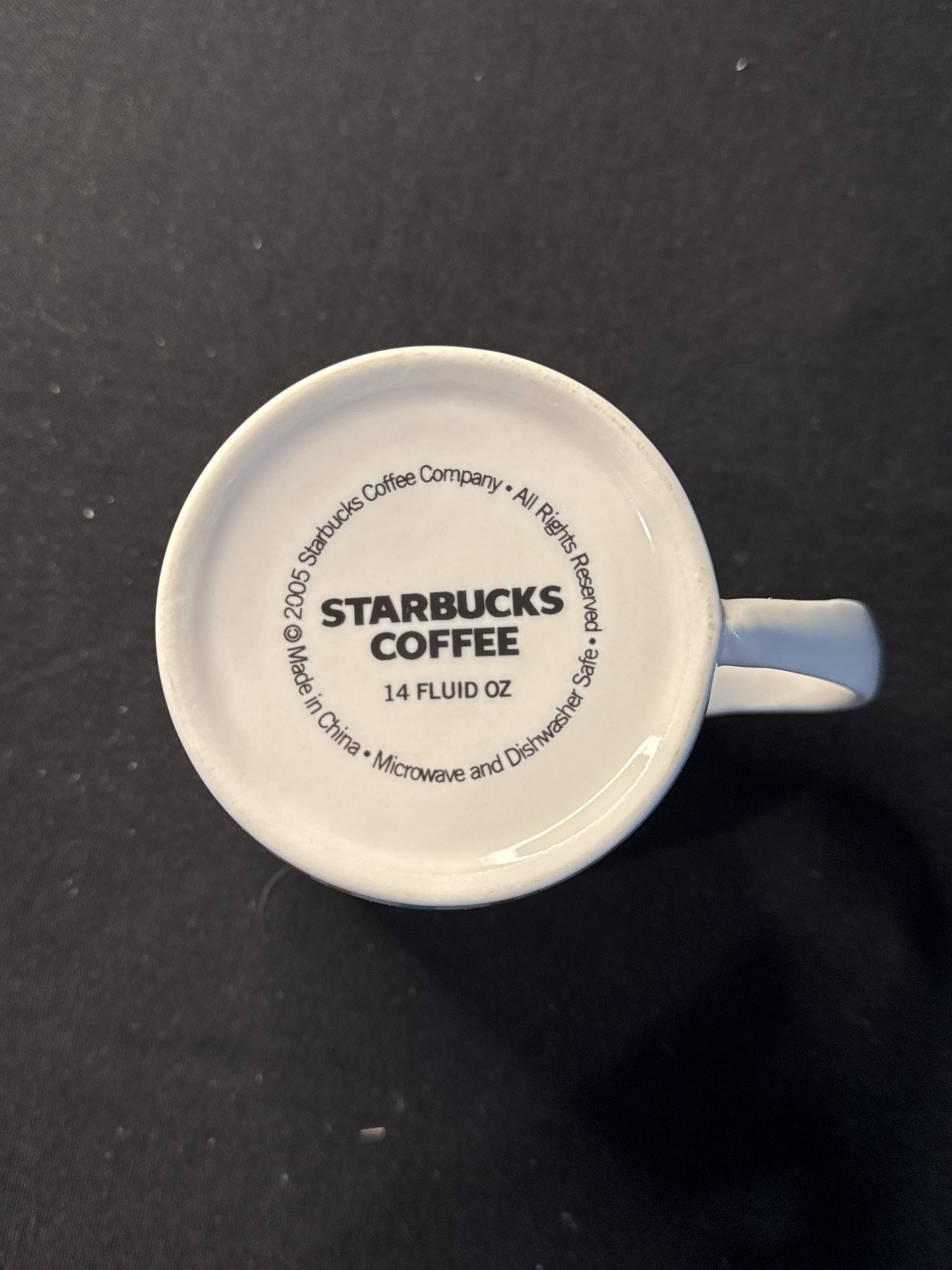 Starbucks 2005 Rainbow Coffee Mug Cup Multi-Colored Vertical Stripes 14oz 4" Tall