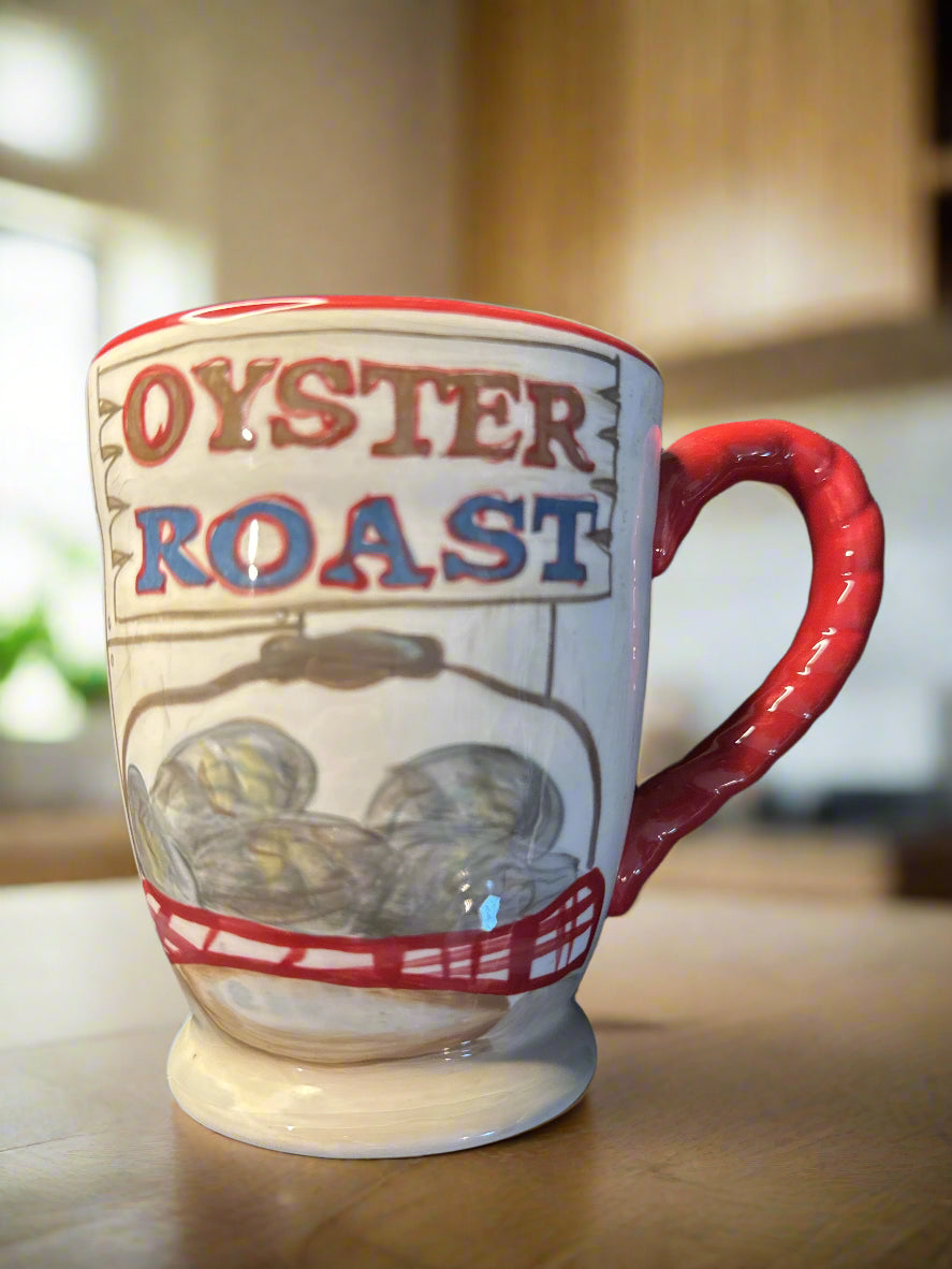 Kate McRosti Catch of the Day Oyster Roast Coffee Cup Mug Certified International 4.5" Tall