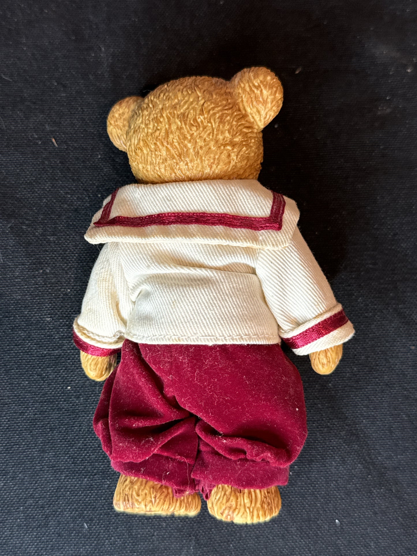 Vintage Russ Teddy Town Teddy Bear Plastic Figurine Dressed in His Little Boy Suit 5"