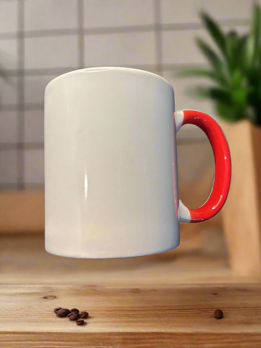 Ask Me About My Dog Coffee Cup Mug White Red 3.75" Tall
