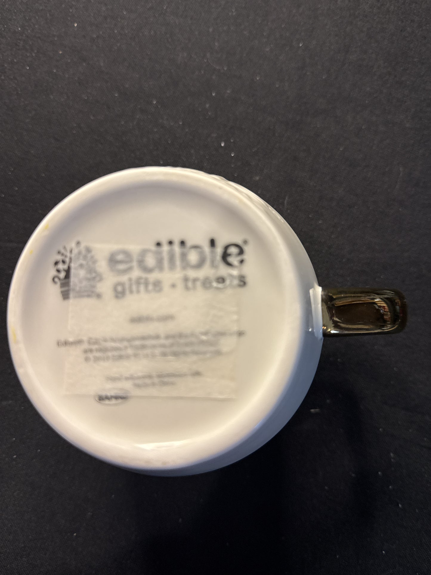 Edible Arrangements Coffee Mug Cup Geometric Triangle Shapes with Gold Handle 2019 5"