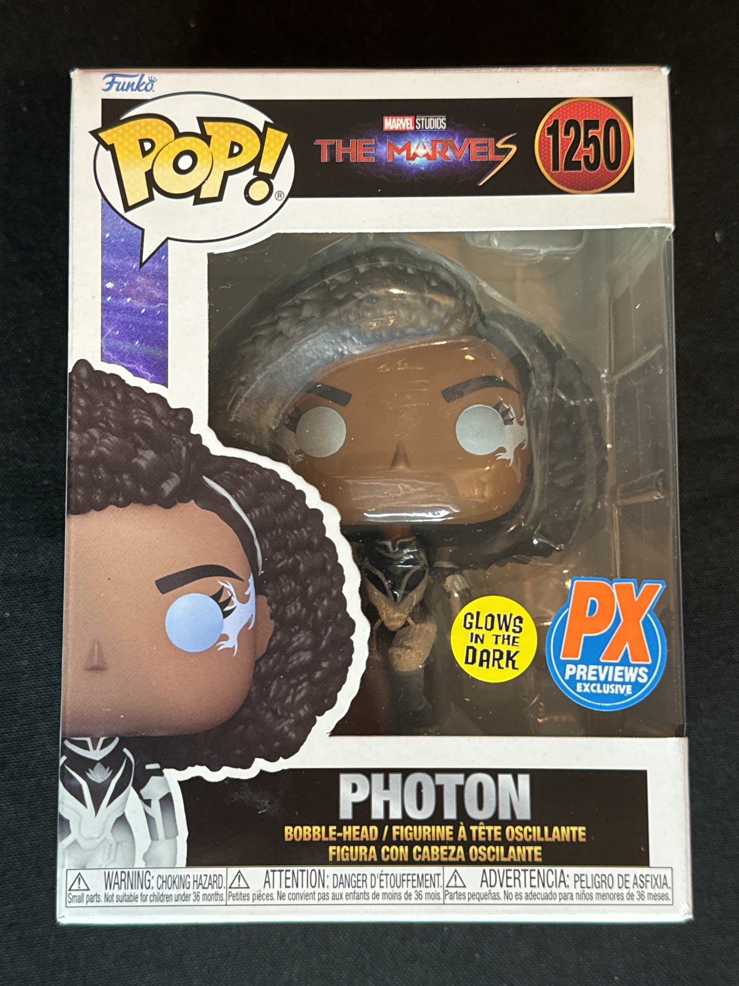 Funko Pop! The Marvels #1250 Photon Bobble-Head Figurine Glows in Dark New in Box