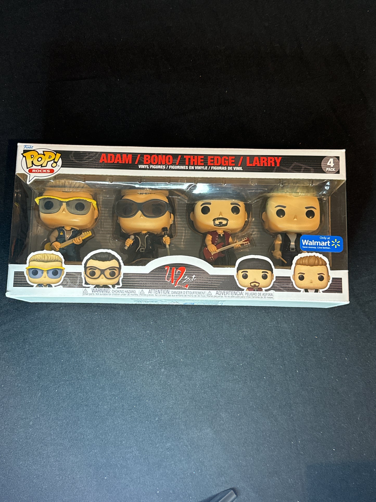 Funko Pop! Rocks U2 Vinyl Figures Pack of 4 Band Members Adam Bono The Edge Larry NIB