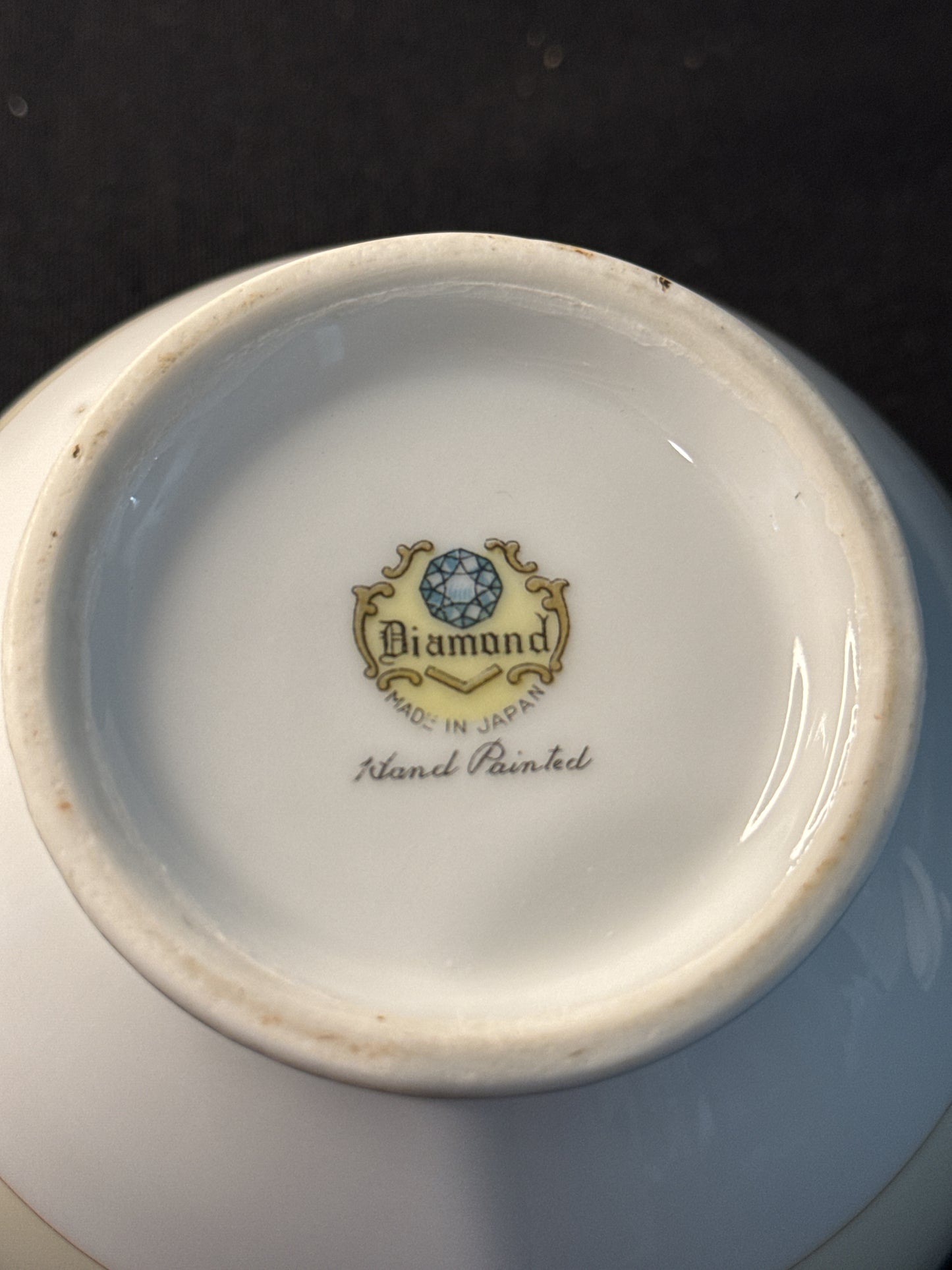 Vintage Diamond DIA4 Pattern Japan Sugar Bowl and Lid 4" Tall